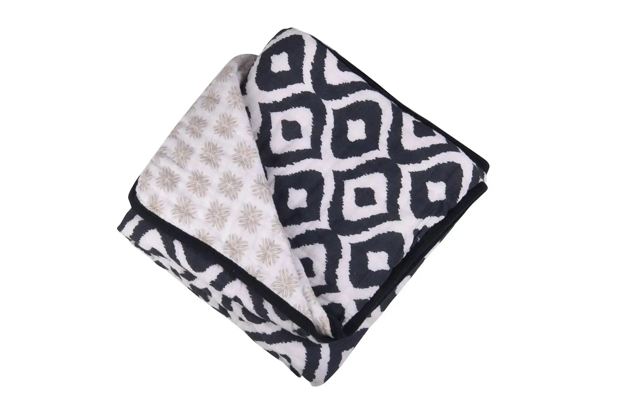 Newcastle Classics Moroccan Blue & Flower Child Cotton Muslin Blanket | Jenny's Gift Baskets