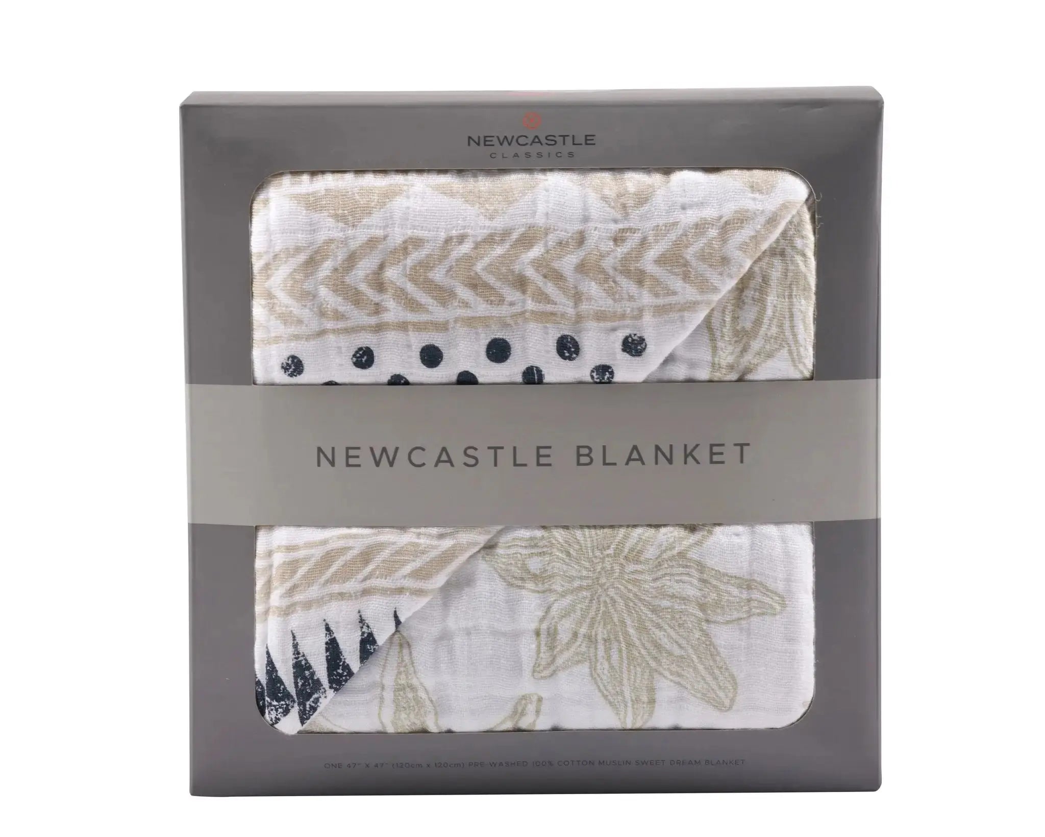 Newcastle Classics Pyramid & Boho Fields Cotton Muslin Blanket | Jenny's Gift Baskets Newcastle Classics