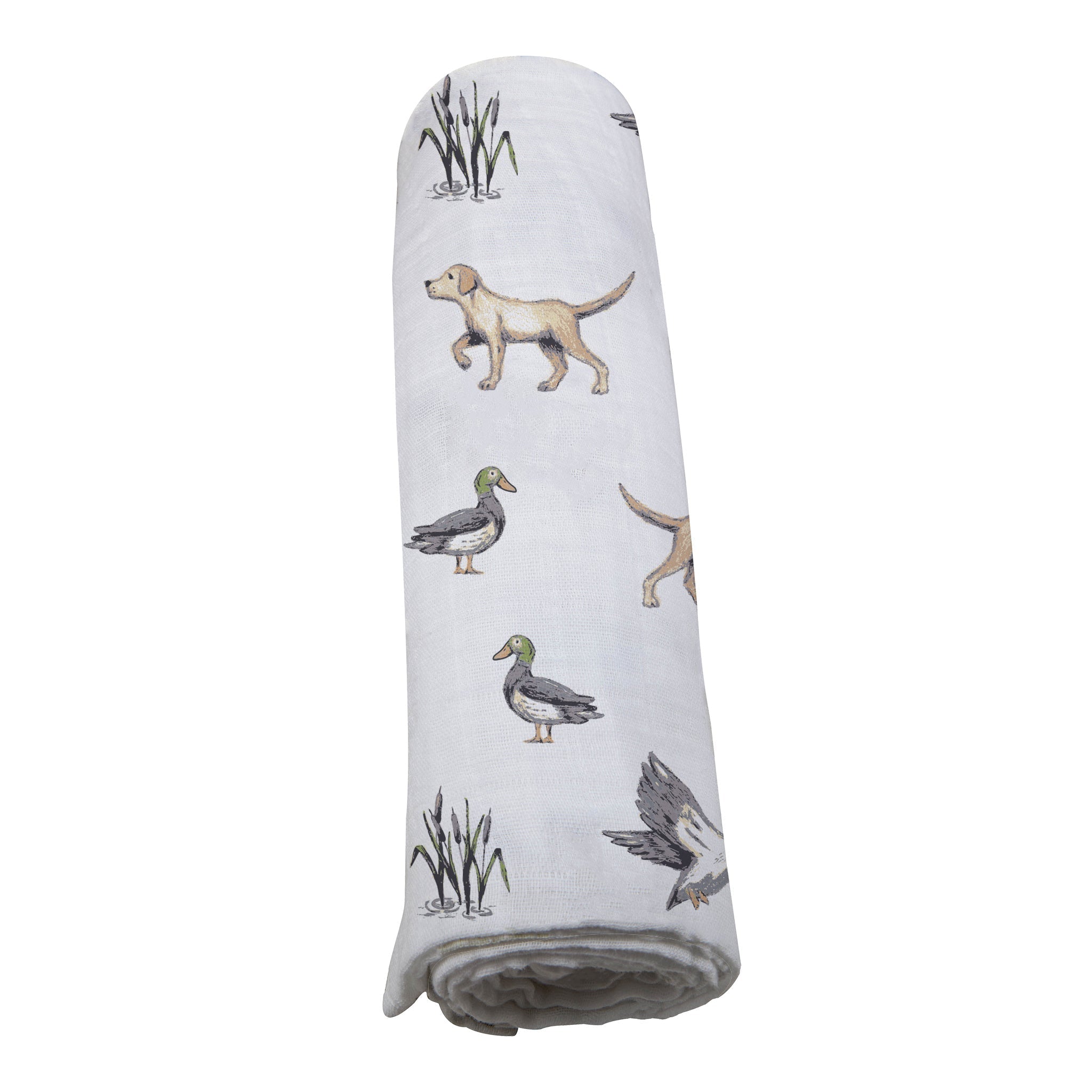 Lab and Ducks Bamboo Swaddle