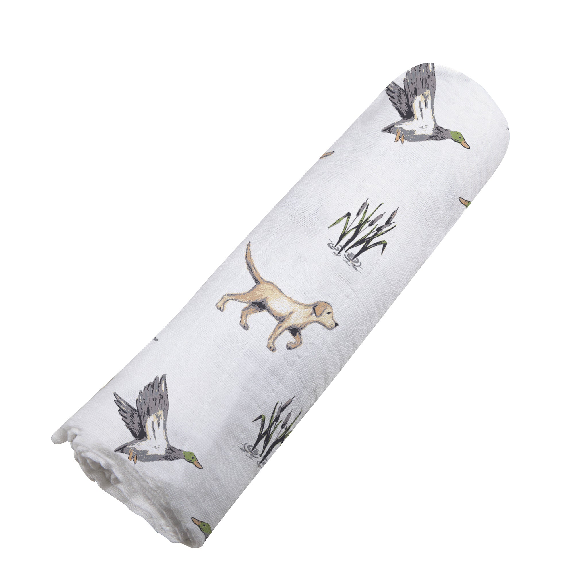 Lab and Ducks Bamboo Swaddle