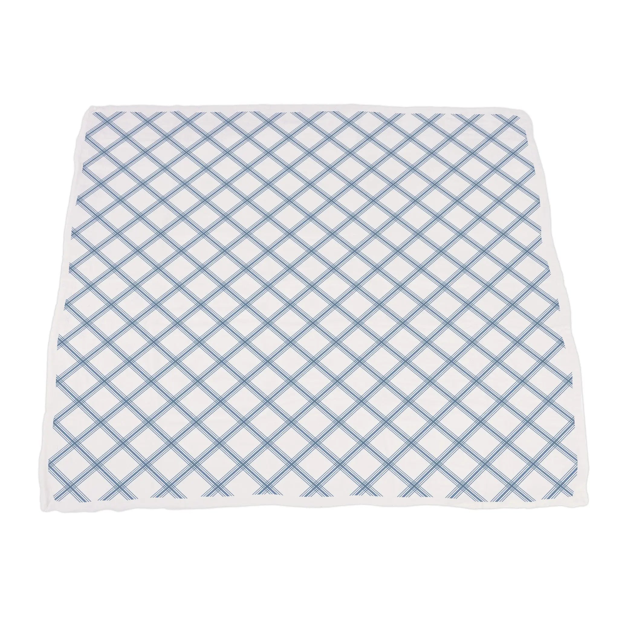 Blue and Red Fire Trucks and Buffalo Check Plaid Newcastle Blanket
