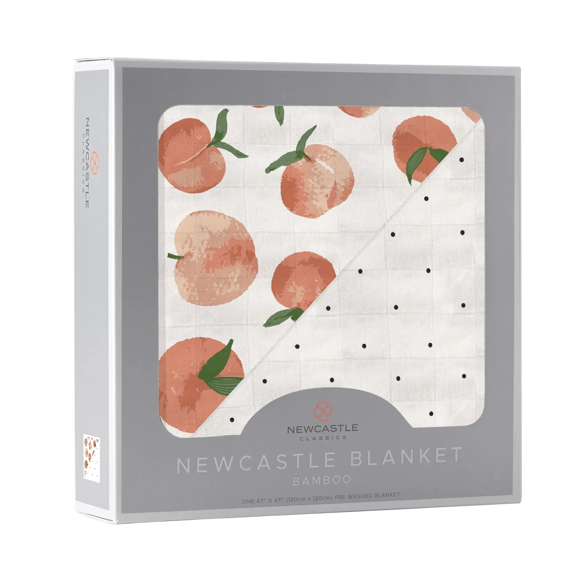 Carnelian Peaches and Black and White Polka Dot Newcastle Blanket