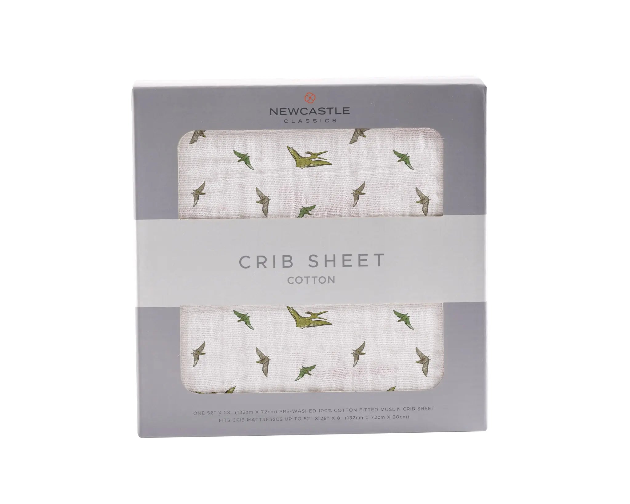 Pteranodon Cotton Muslin Crib Sheet Newcastle Classics