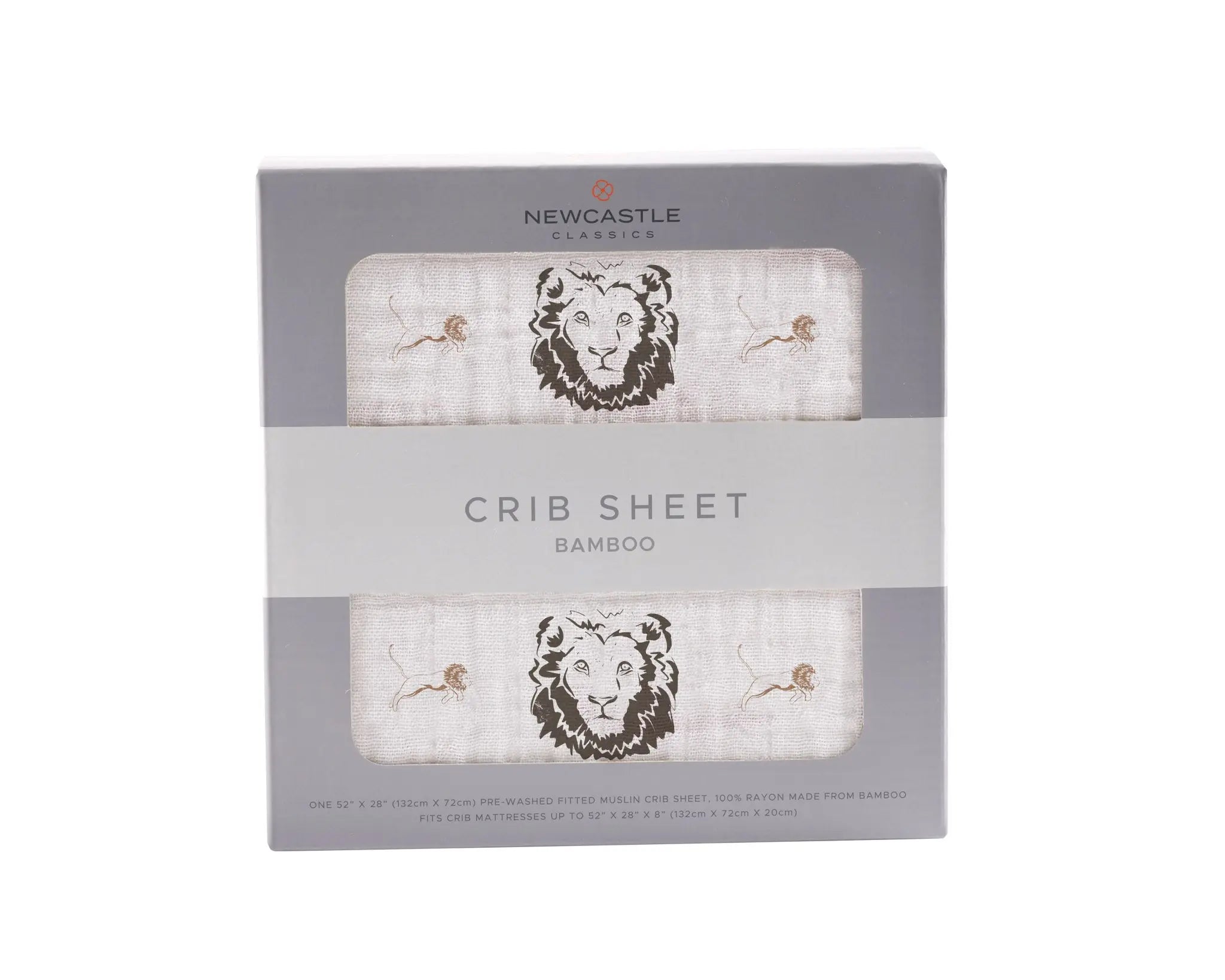 Hear Me Roar Lion Bamboo Muslin Crib Sheet Newcastle Classics