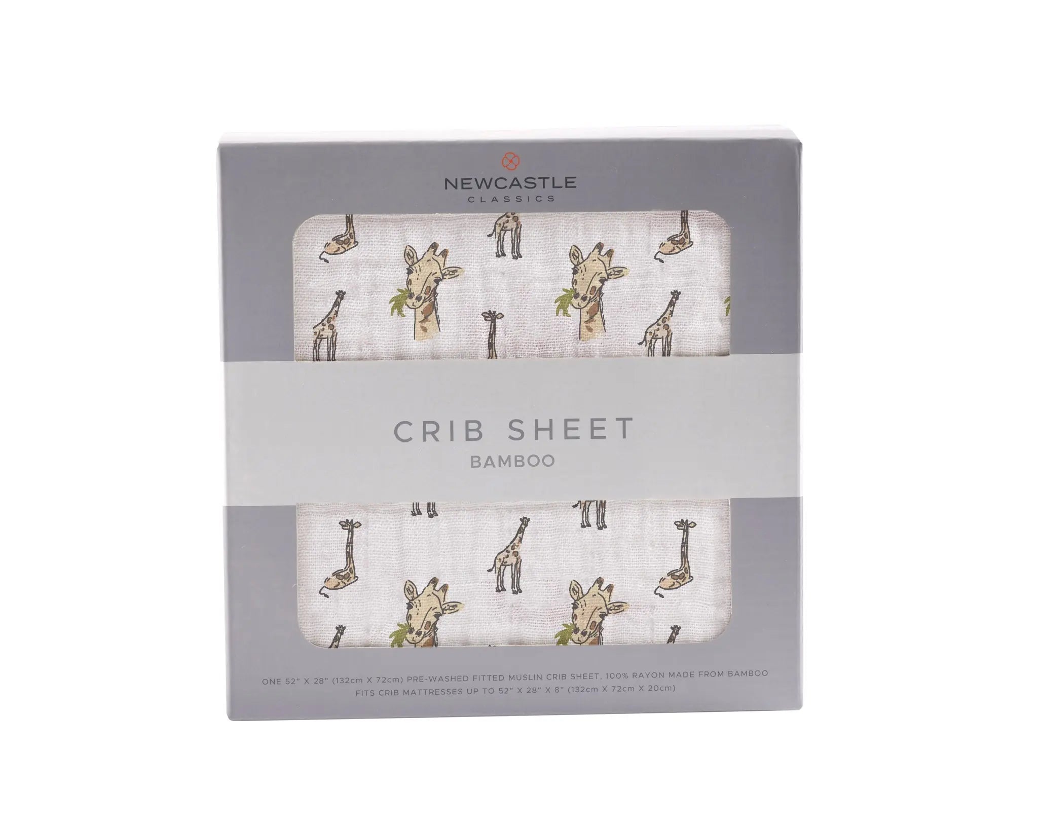 Hungry Giraffe Bamboo Muslin Crib Sheet Newcastle Classics