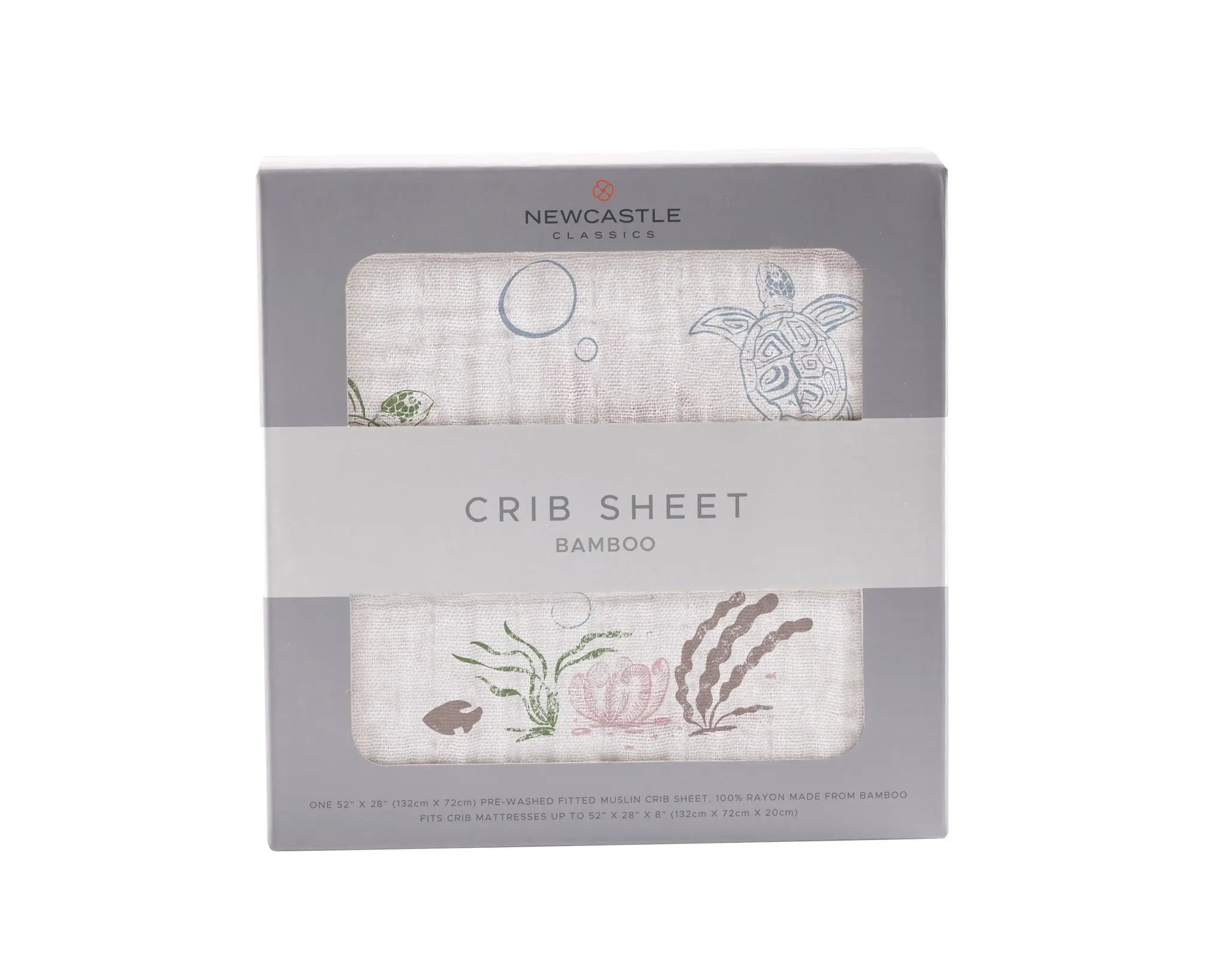 Turtles Bamboo Muslin Crib Sheet Newcastle Classics