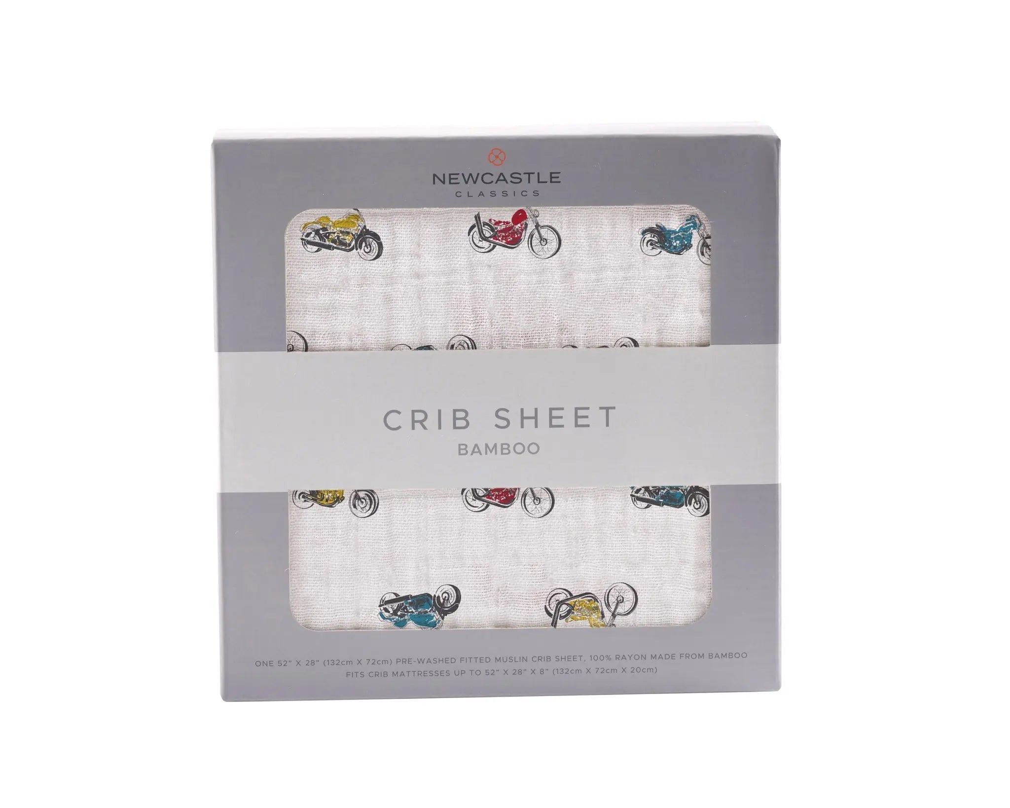 Vintage Motorcycles Bamboo Muslin Crib Sheet Newcastle Classics