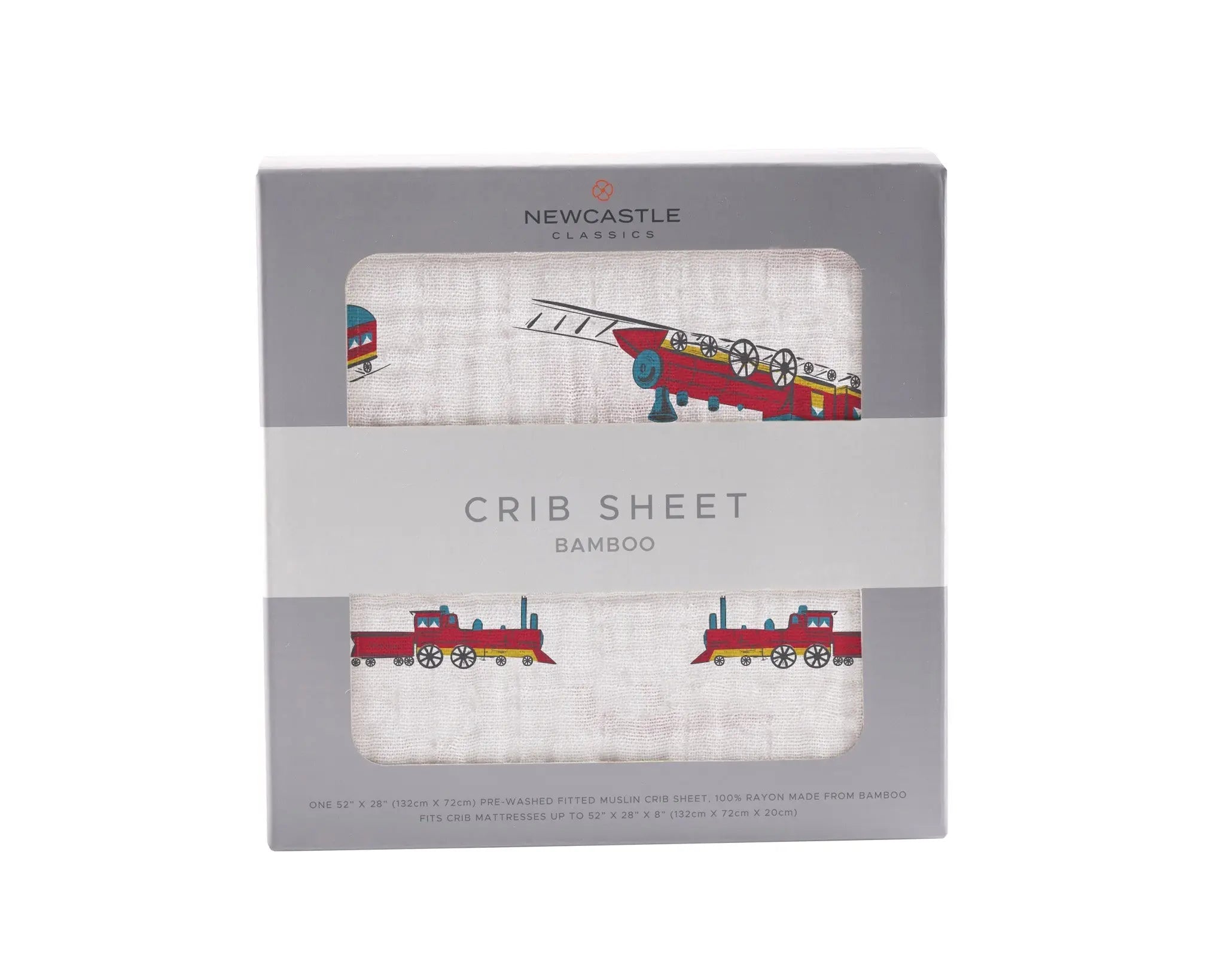 Vintage Steam Train Bamboo Crib Sheet Newcastle Classics