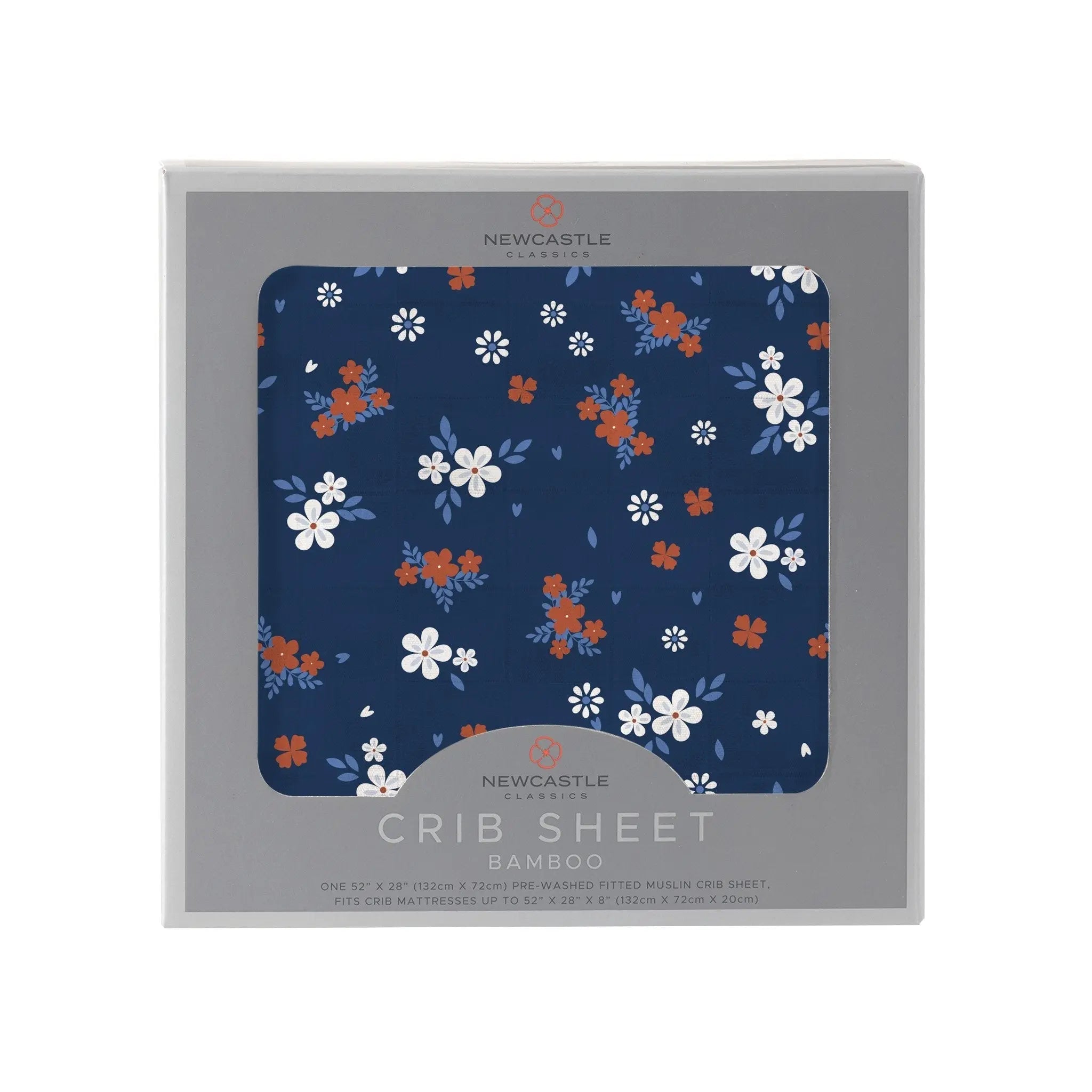 Serenity Floral Bamboo Crib Sheet Newcastle Classics