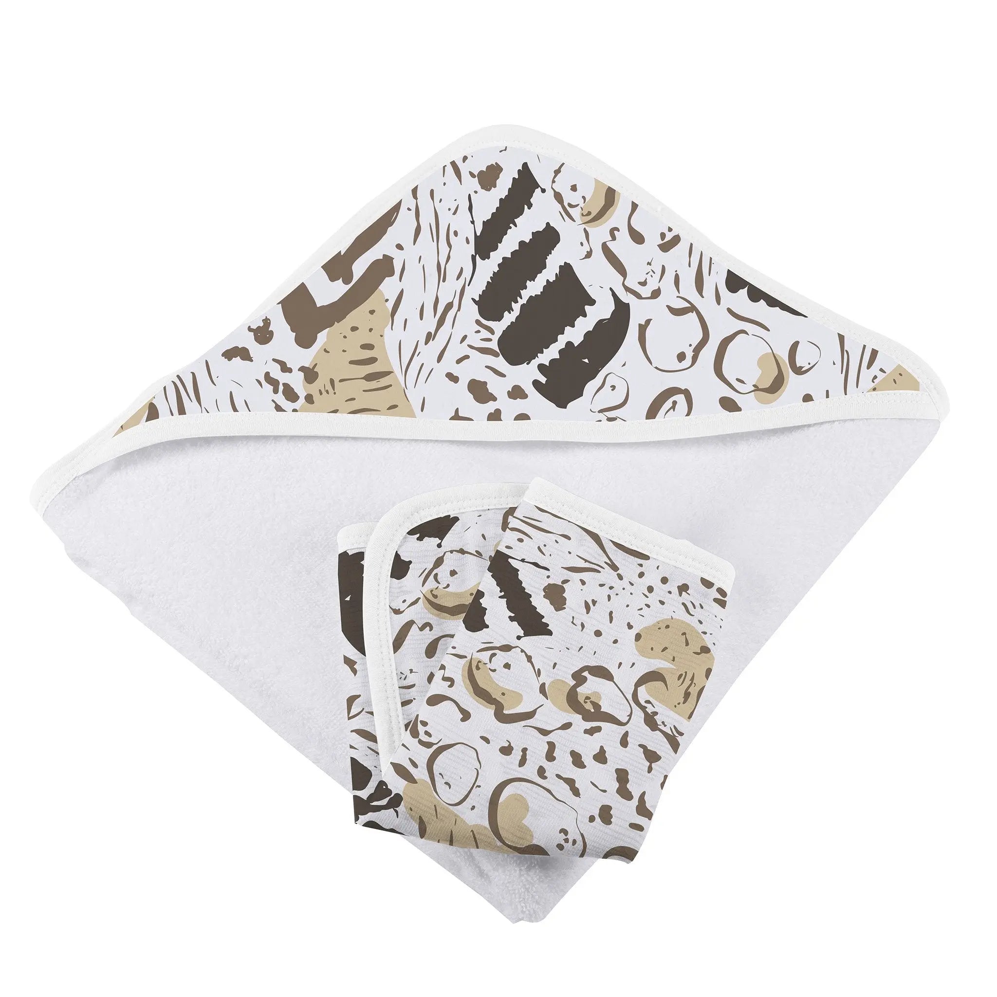 Animal Print Bamboo Hooded Towel and Washcloth Set Newcastle Classics