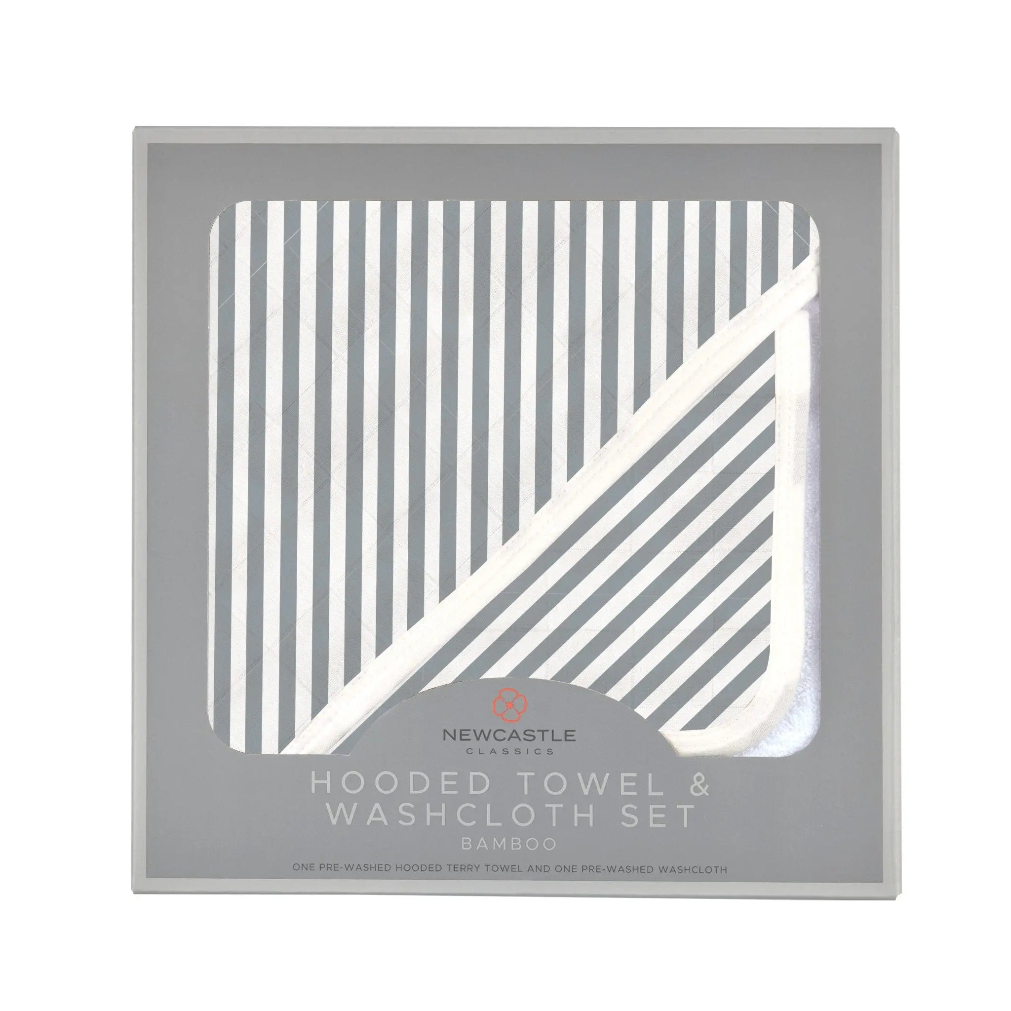 Finley Stripe Bamboo Hooded Towel and Washcloth Set Newcastle Classics