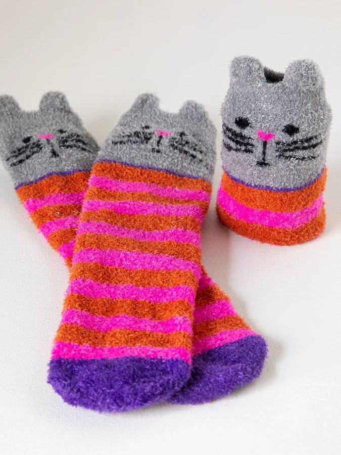 Natural Life - Hot Pink Cat Cozy Socks