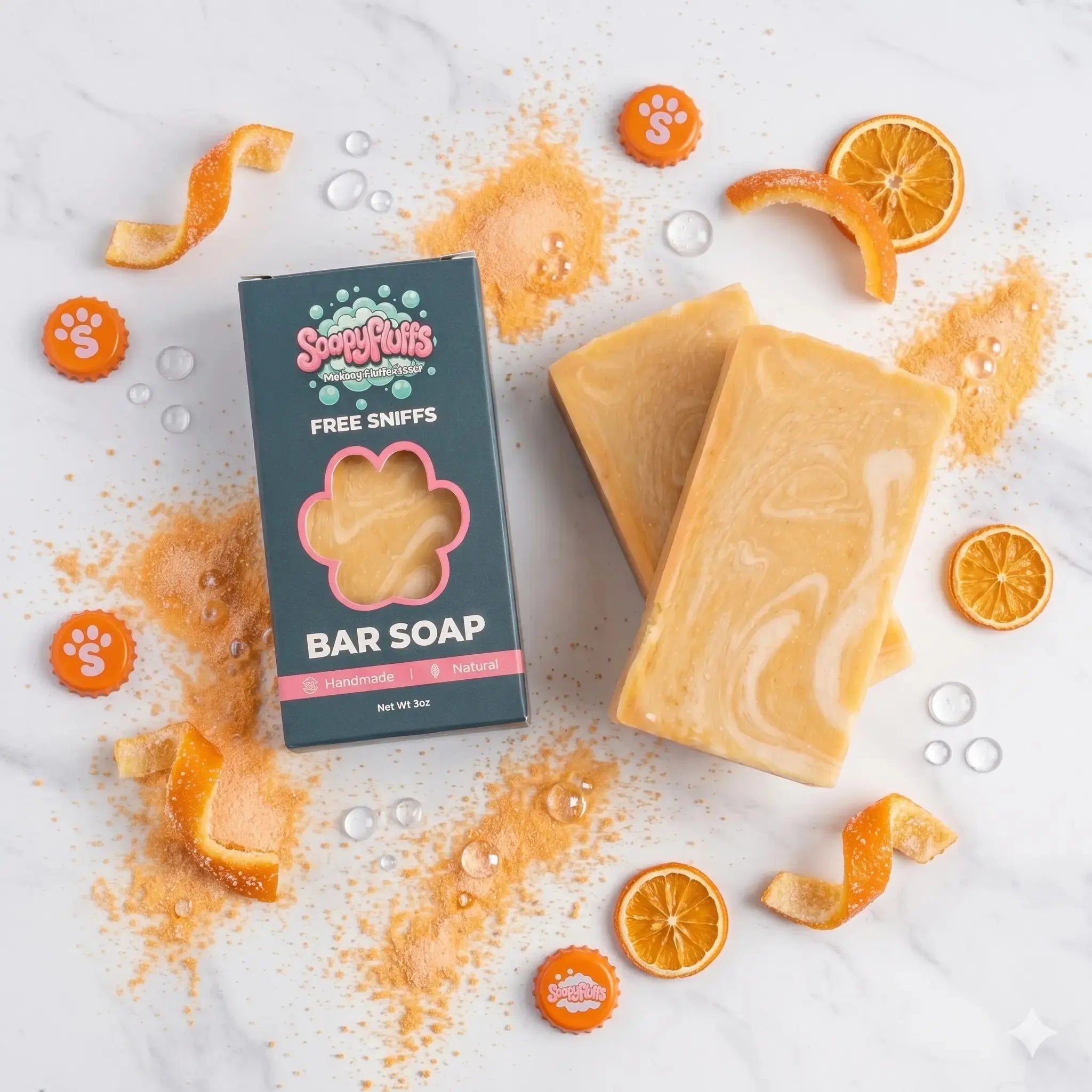 Orange Soda Pop Artisan Soap – Vanilla, Citrus & Tallow Bar