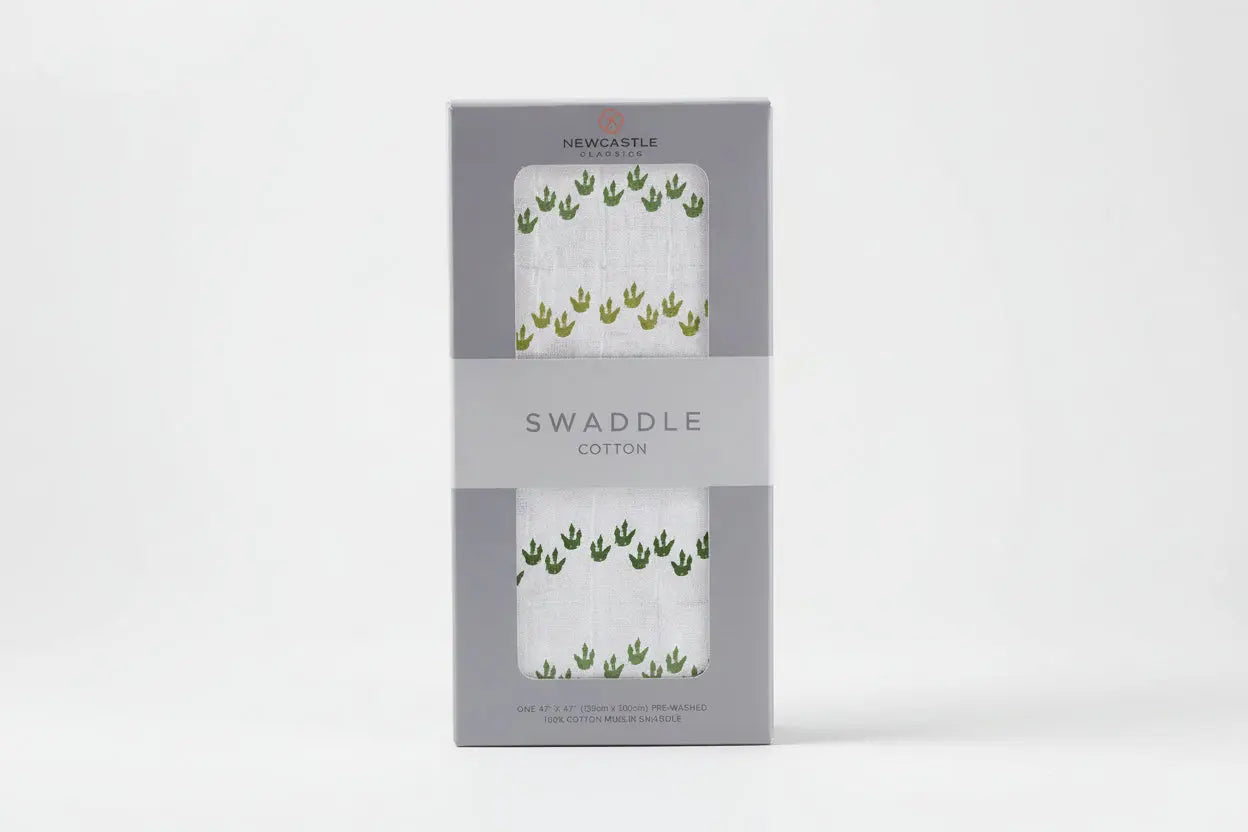 Dino Feet Cotton Muslin Swaddle