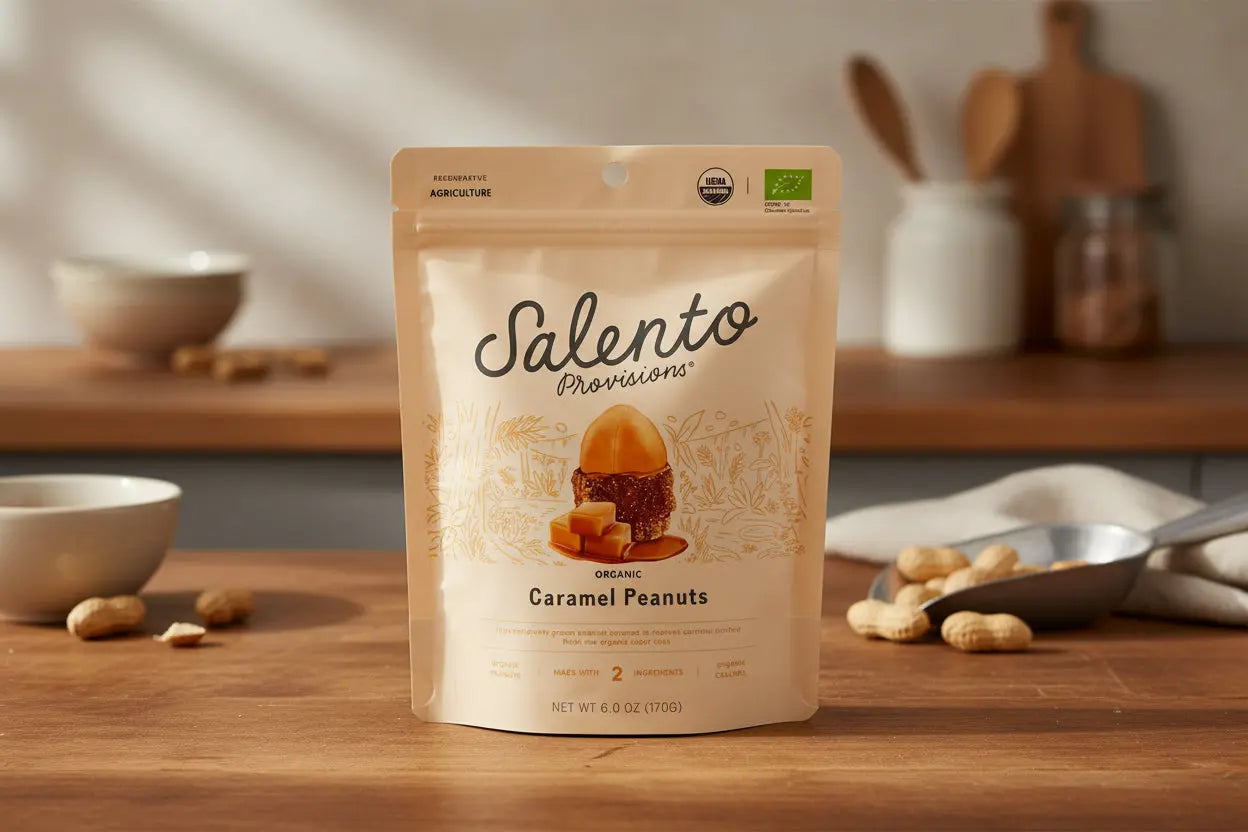 Salento Provisions Organic Caramel Peanuts - Andean Cane Sugar, 6oz