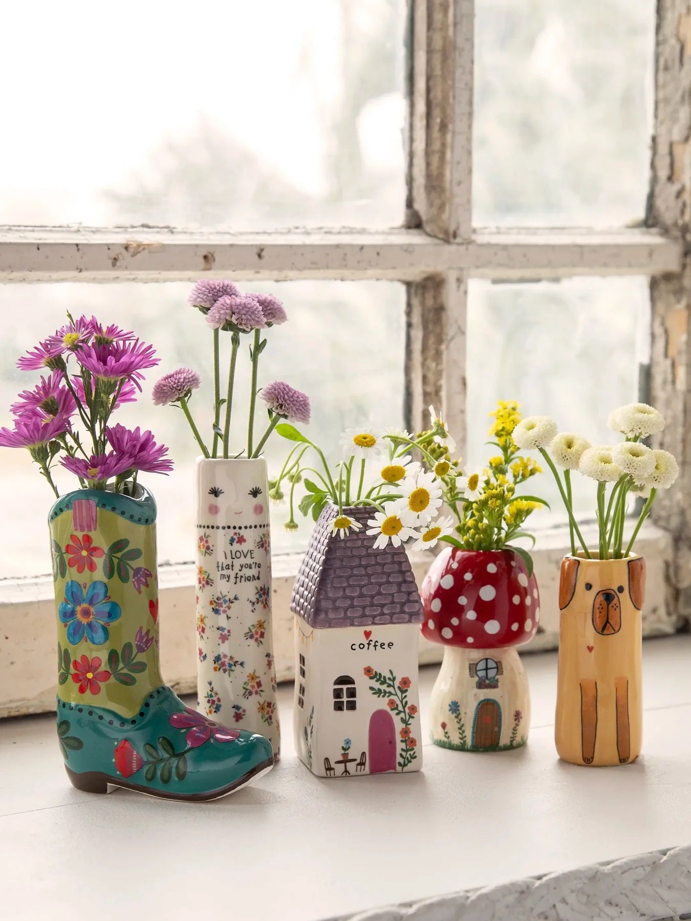 Natural Life Cutest Little Ceramic Bud Vase - Single Flower Holder