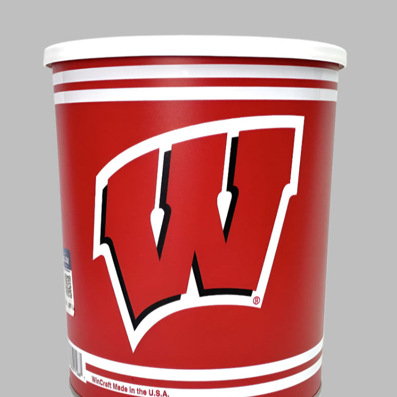 JGB Sports - Cesta de regalo metálica de los Wisconsin Badgers - Hecha en Estados Unidos