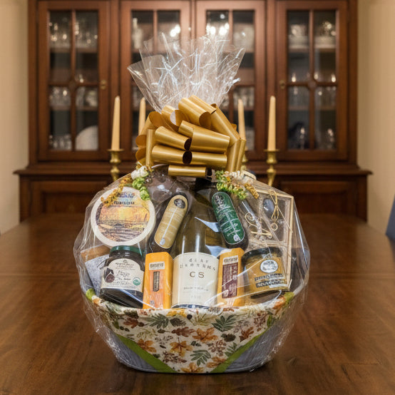 XL Wine Gift Basket with Cheese & Gourmet Treats