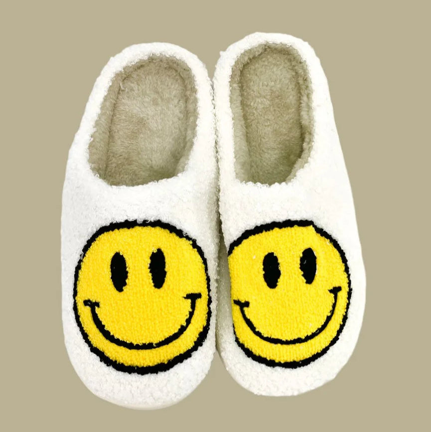 Lovelina - Pantuflas cómodas con carita sonriente - Amarillas
