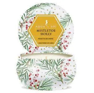 Mistletoe & Holly 4oz Candle Tin - Fraser Fir Holiday Scent