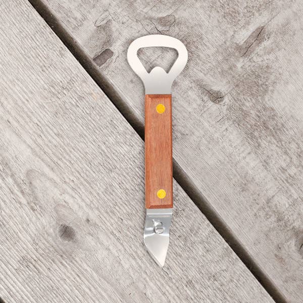 Twine - Carbon Steel & Wood Church Key Bottle & Can Opener