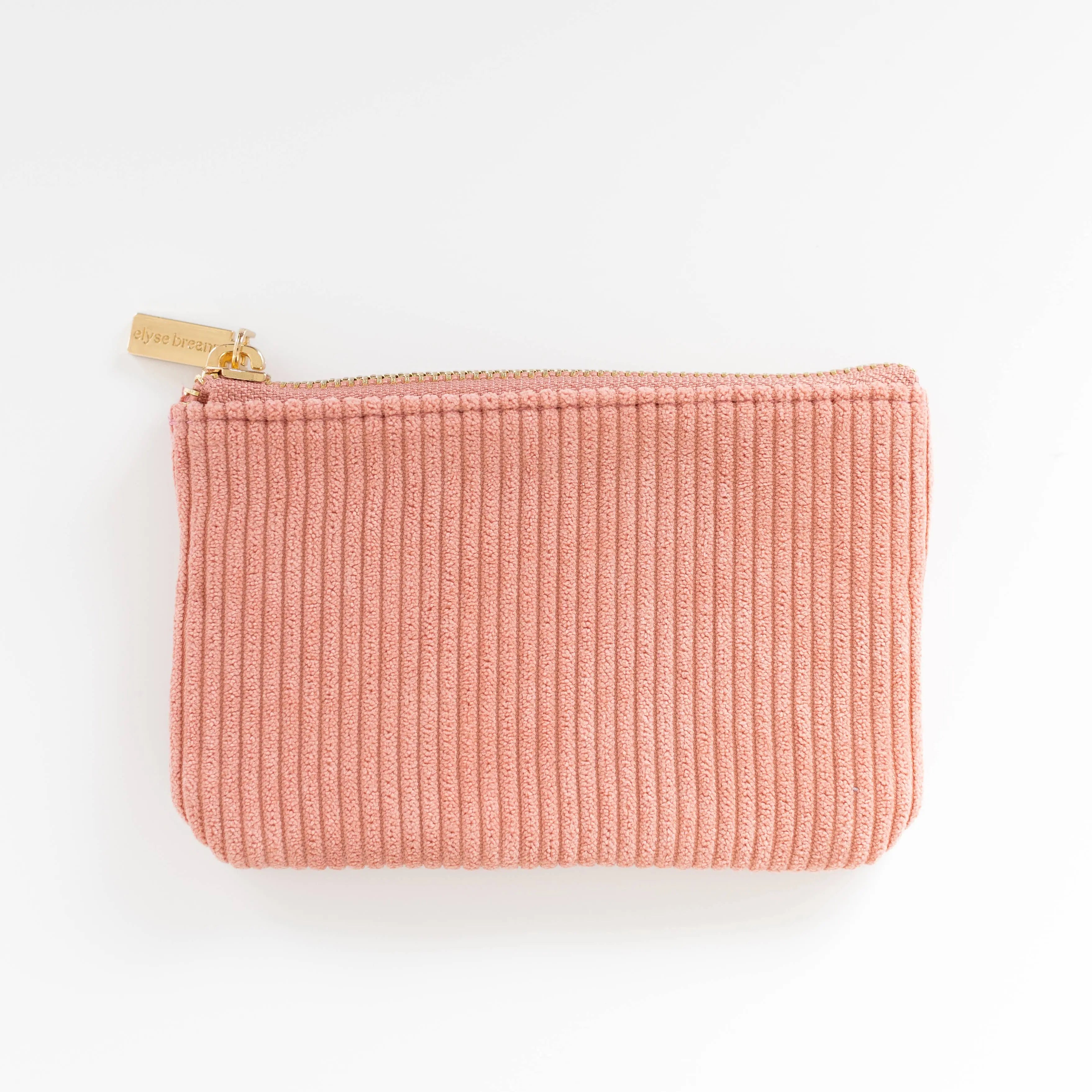 Peony Corduroy Coin Pouch with Inner Pocket