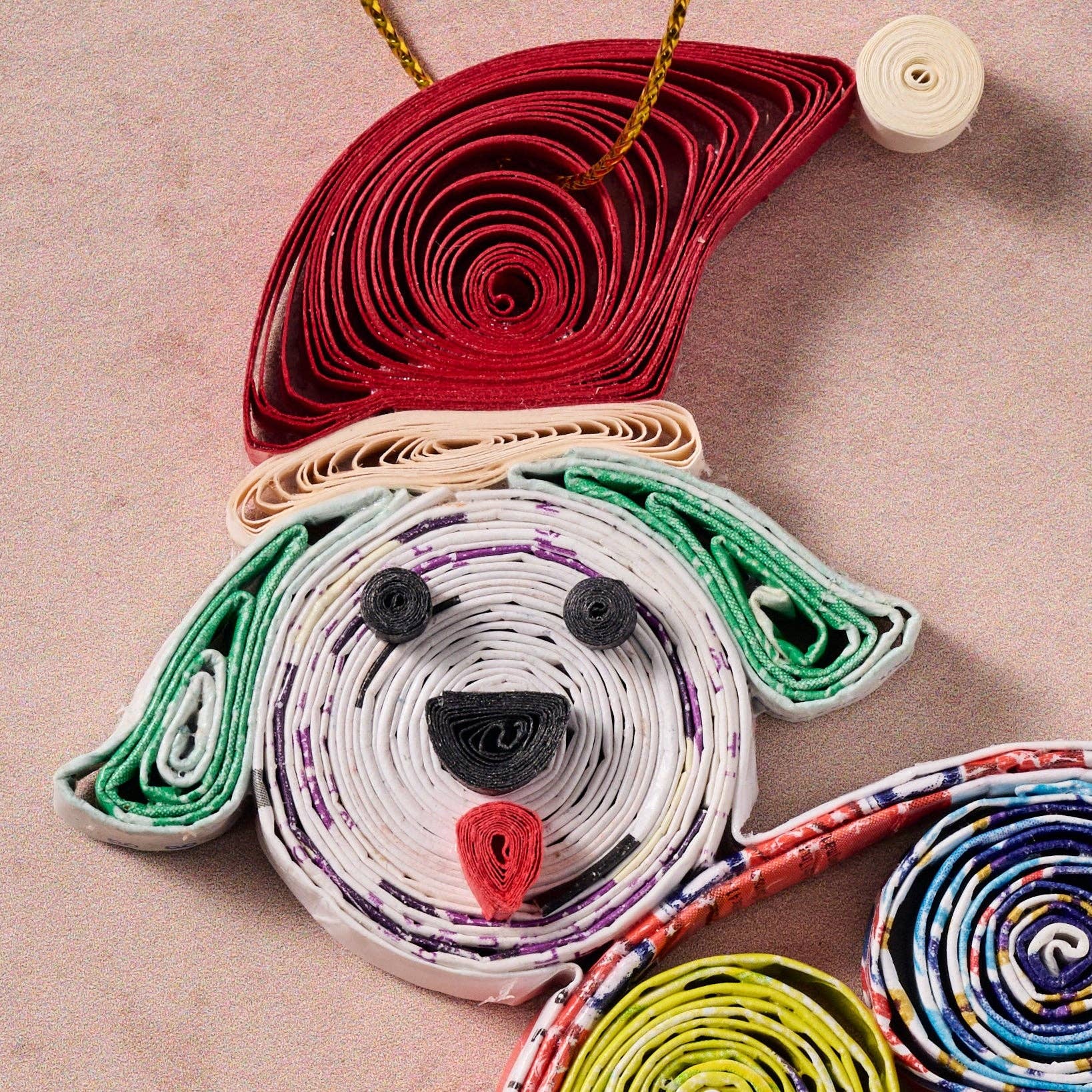 Ten Thousand Villages - Vui Quilled Dog Ornament