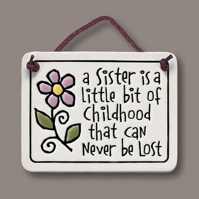 Sister Childhood Wall Art — Spooner Creek Mini Charmer Tile