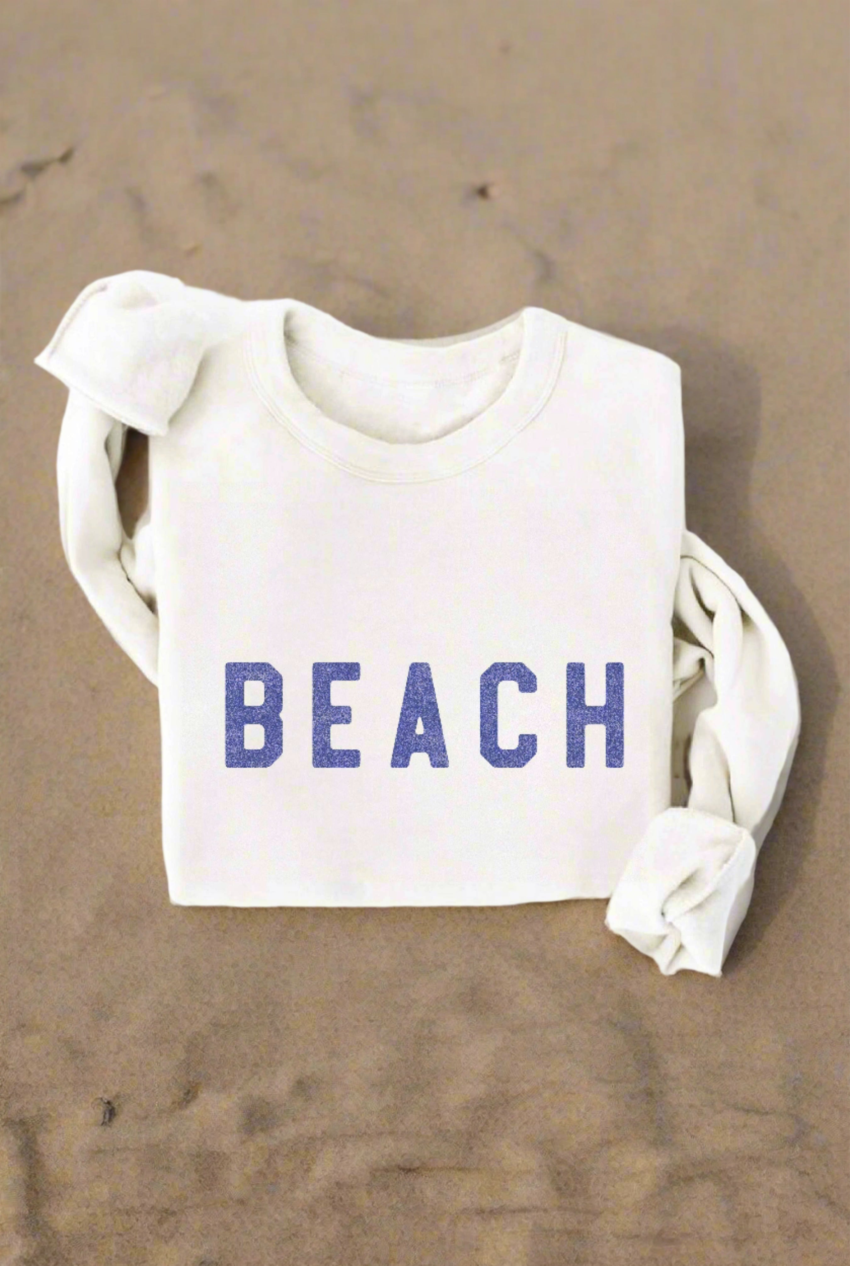 OAT COLLECTIVE - BEACH Graphic Sweatshirt: VINTAGE WHITE