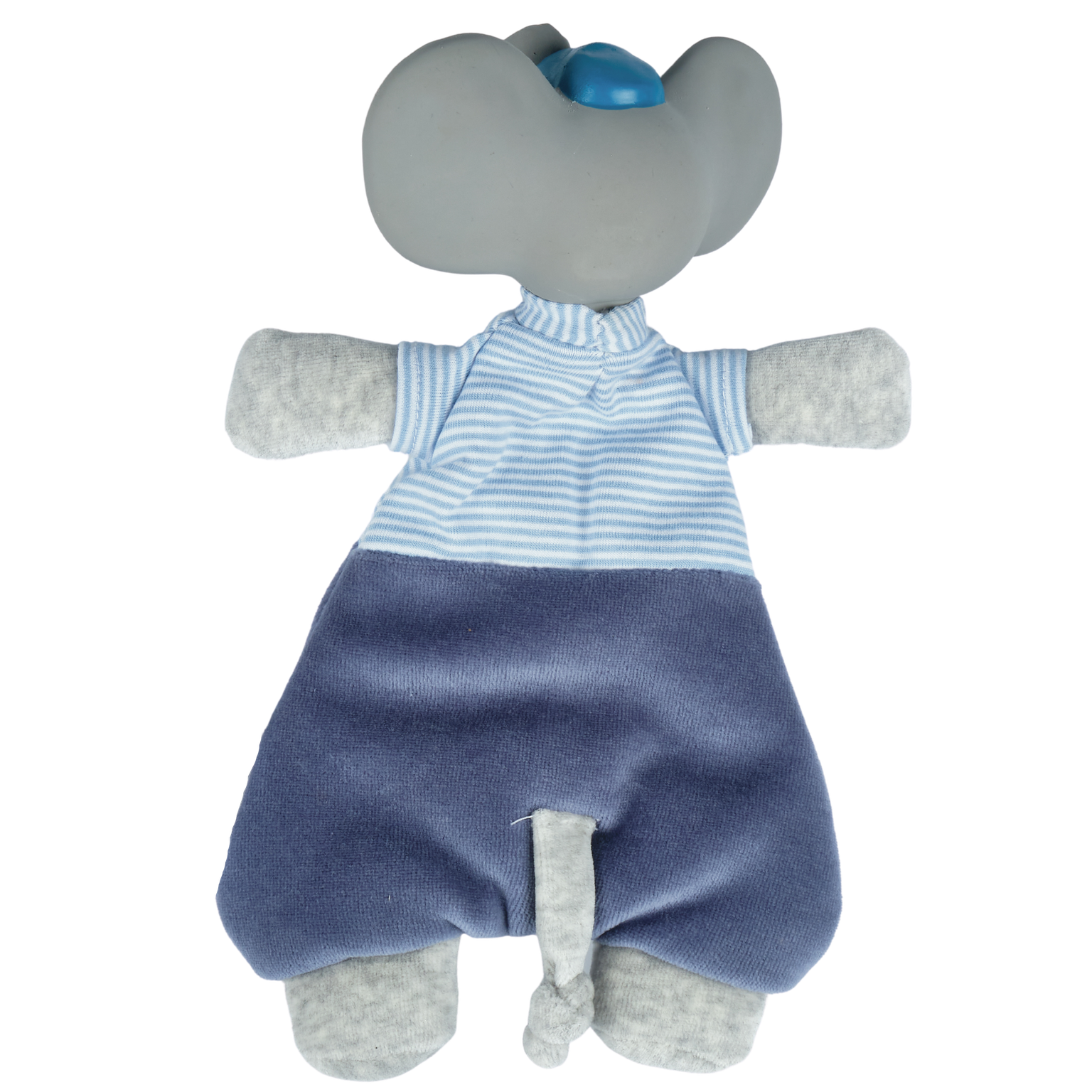 Tikiri Toys LLC - Alvin the Elephant Velour Lovey w/Nat. Rubber Teether Head