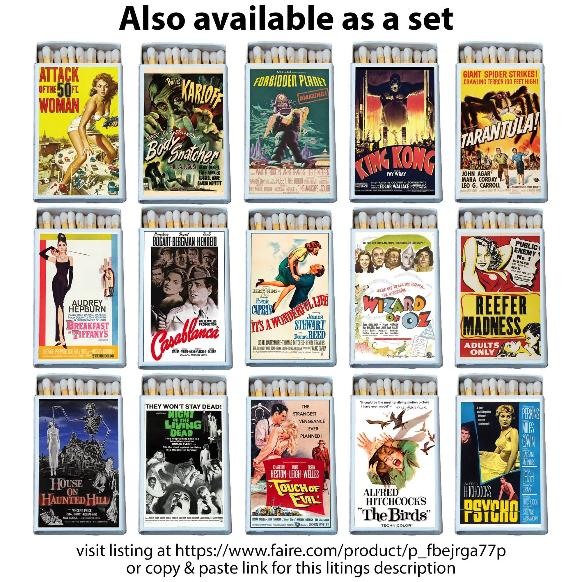Most Amazing - Classic Holiday Movie Poster Matchbox • Candle Acc • Matches
