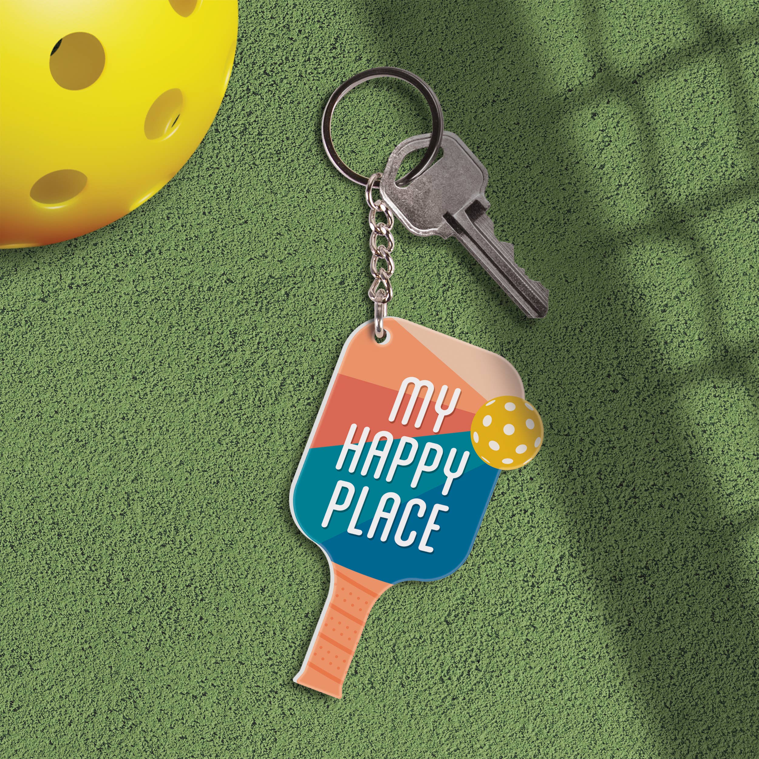 My Happy Place Key Chain - Pickleball