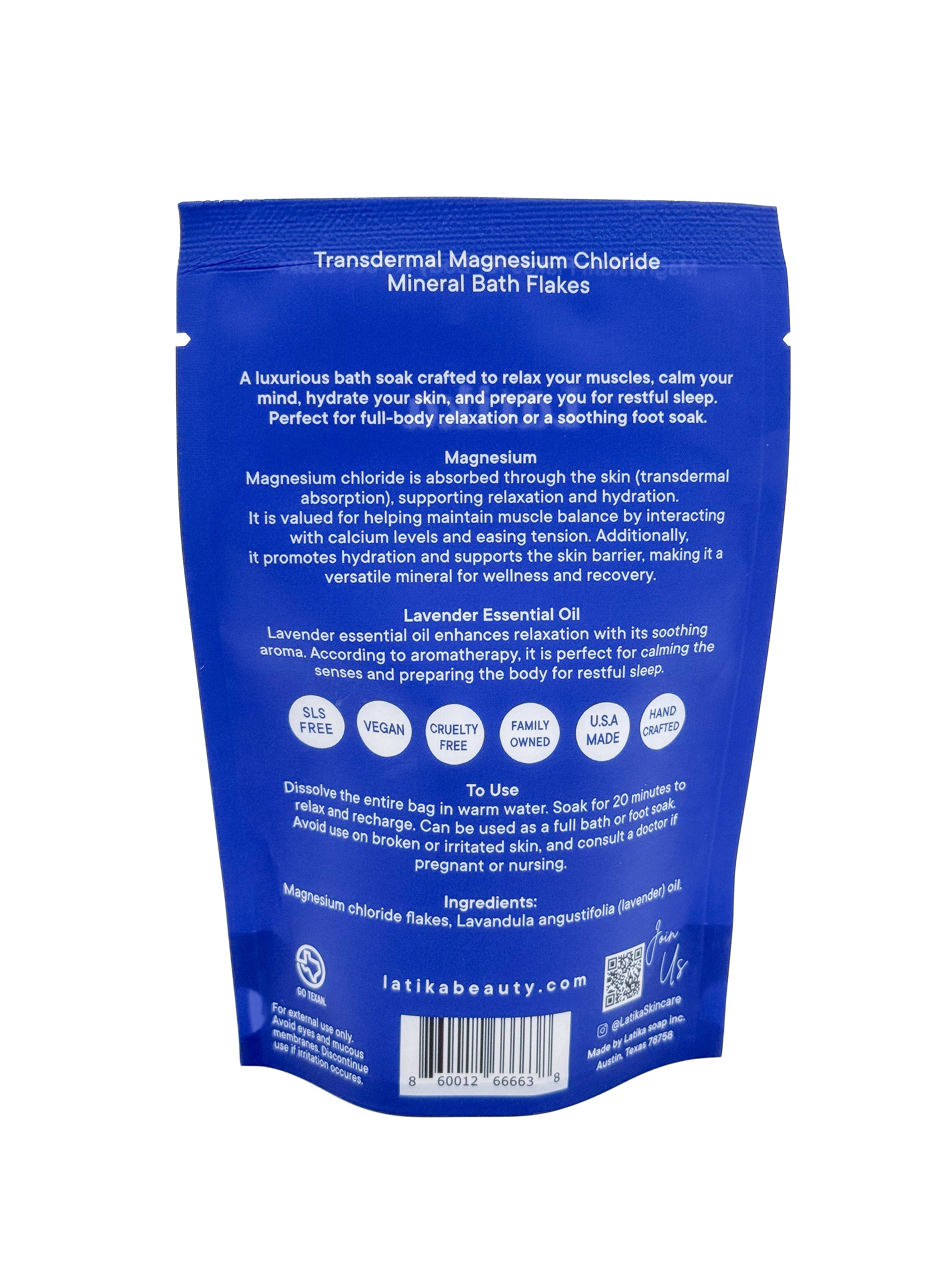 Magnesium Bath Soak - Lavender Essential Oil for Sleep & Muscle Recovery
