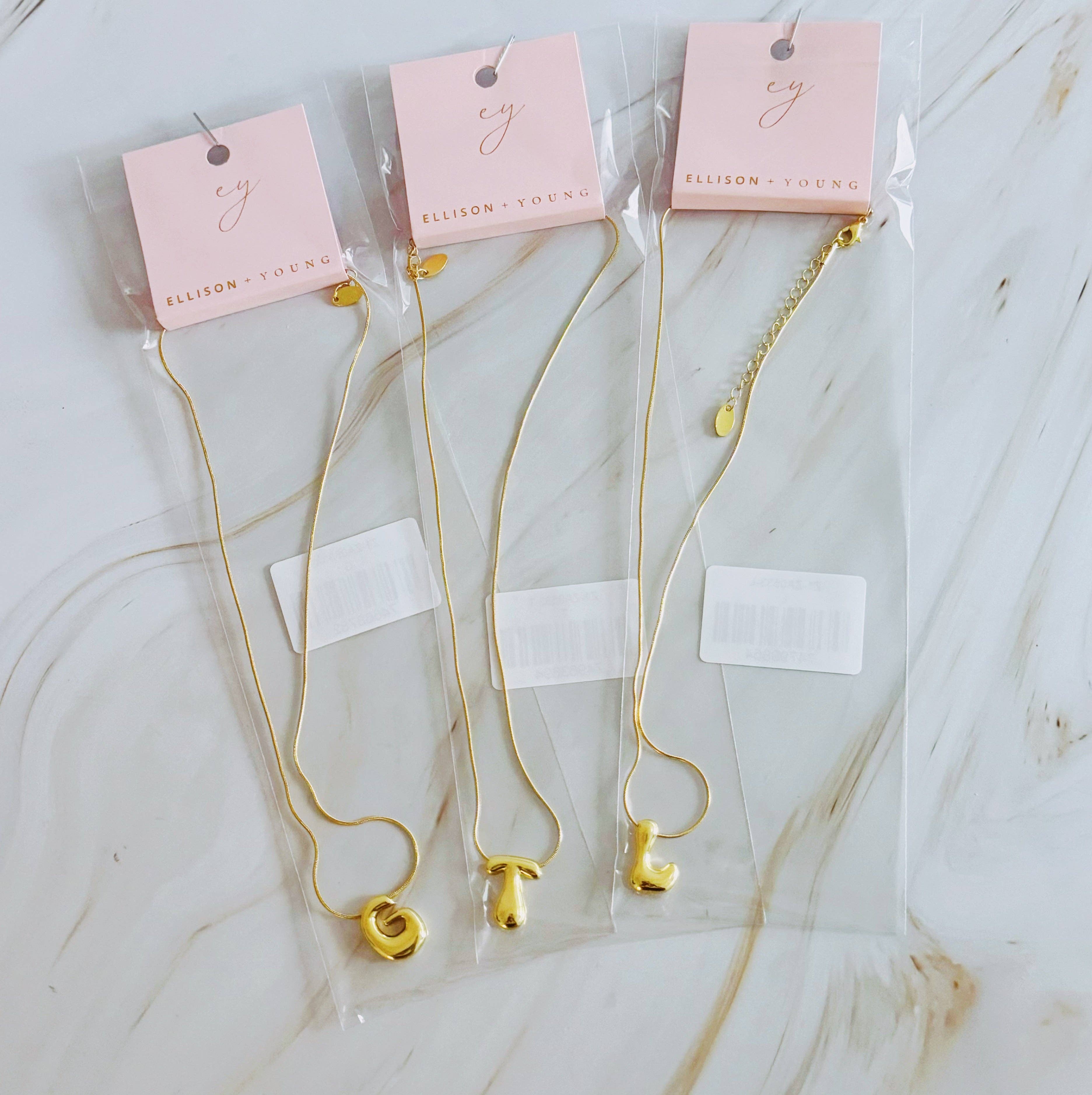 Ellison+Young - Balloon Letter Initial Necklace: A