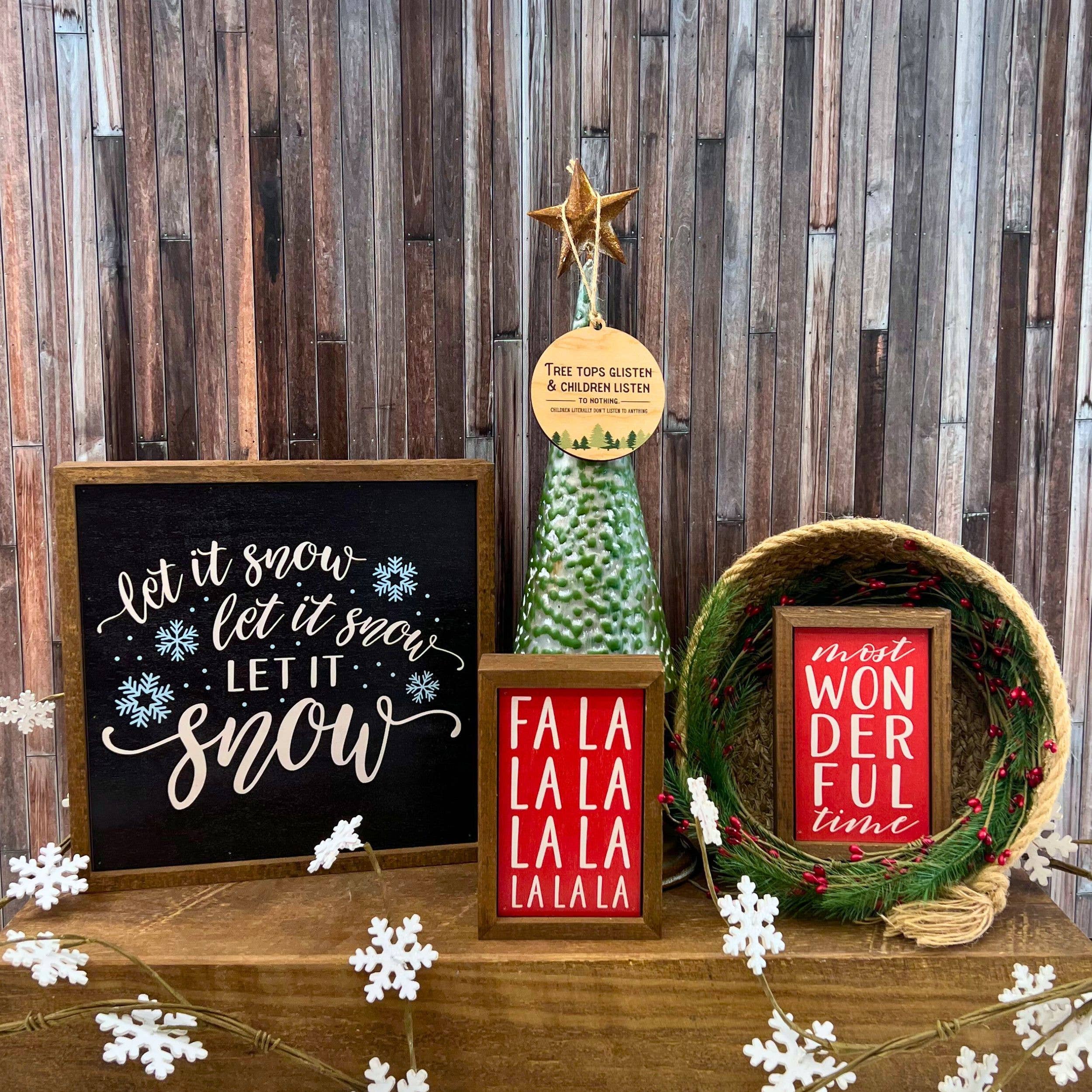 6X4 Fa La La Wall Accent Sign - Christmas Signs - Clearance