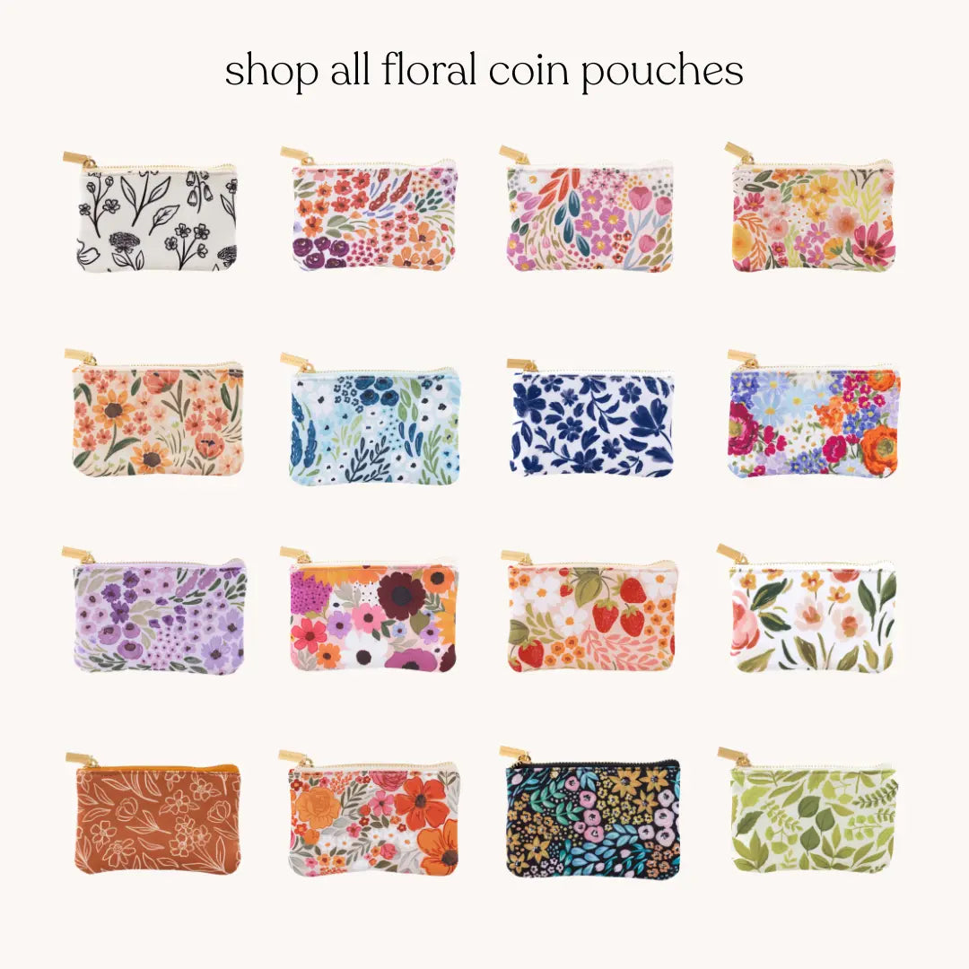 Primrose Petals Coin Pouch with Inner Pocket