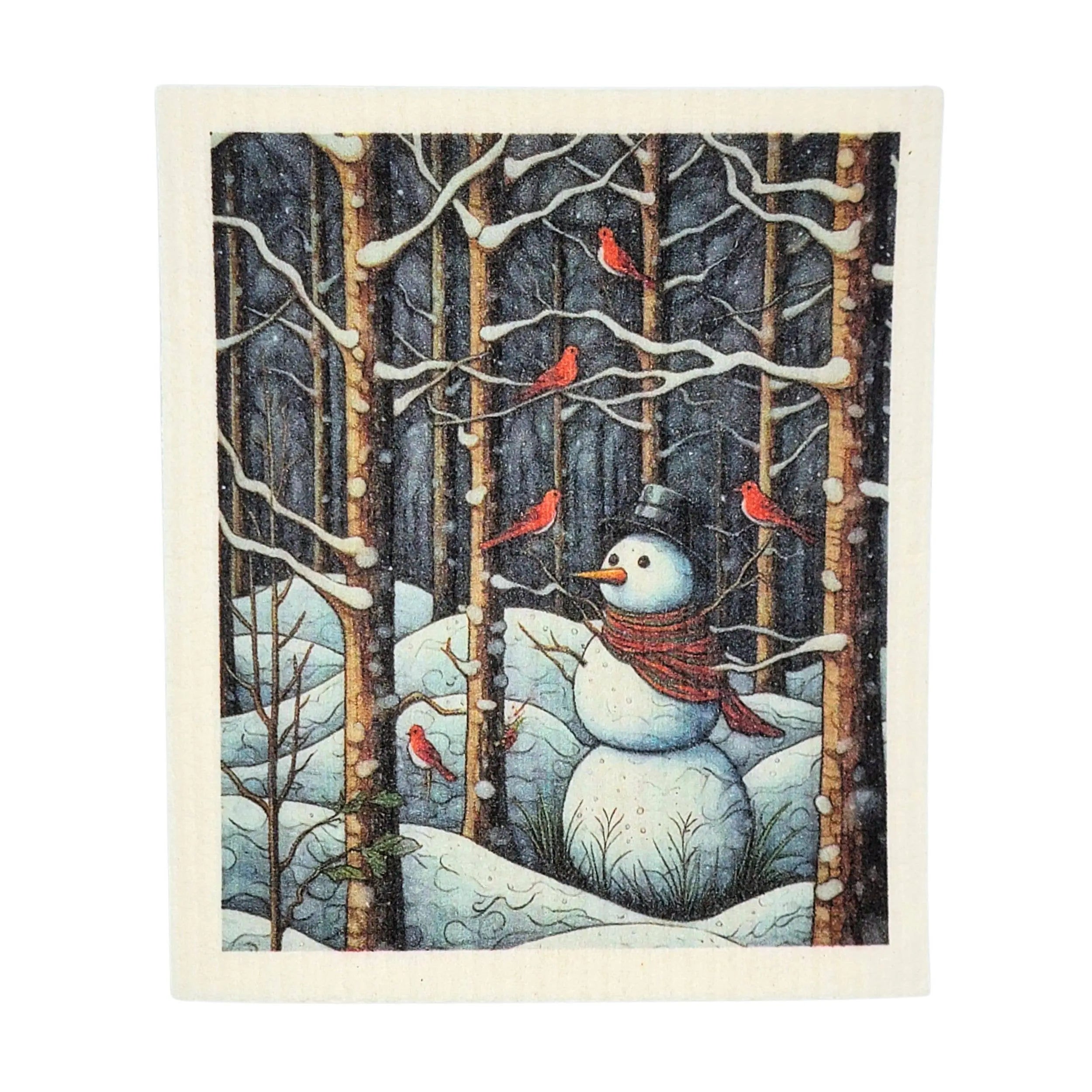 Driftless Studios - Snowman in a Winter Wonderland Dishcloth - Holiday Decor