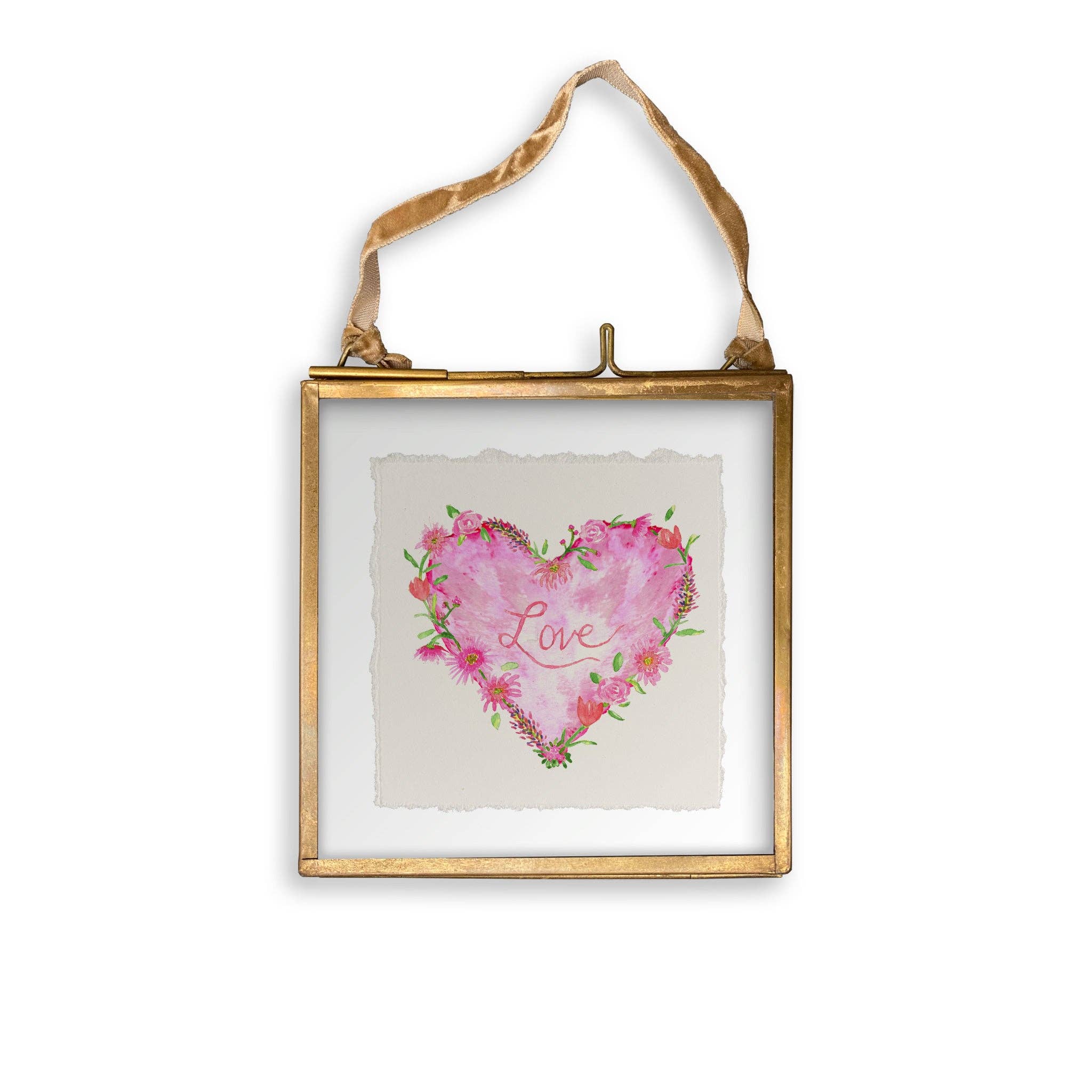 French Graffiti - Solid Floral Heart: - / Keep Words / Notecard