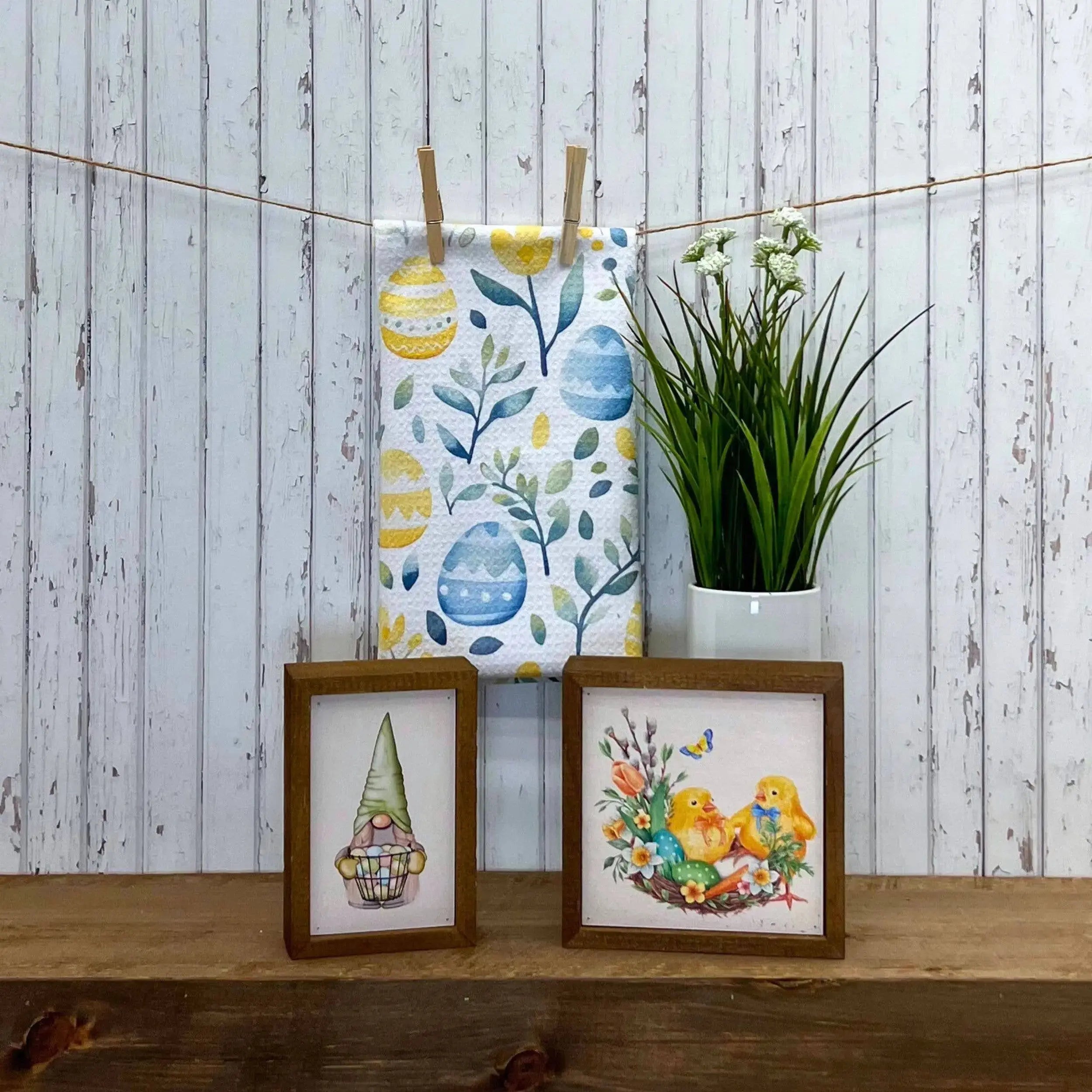 Easter Egg Hunt Waffle Weave Kitchen Towel - Extra Large Driftless Studios