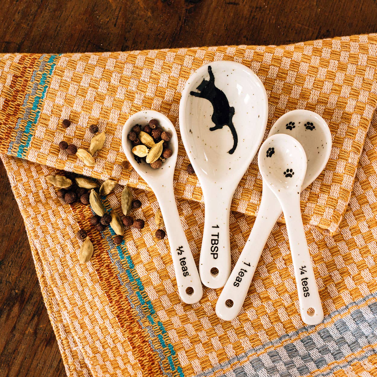 Ten Thousand Villages - Kitty Prints Measuring Spoons
