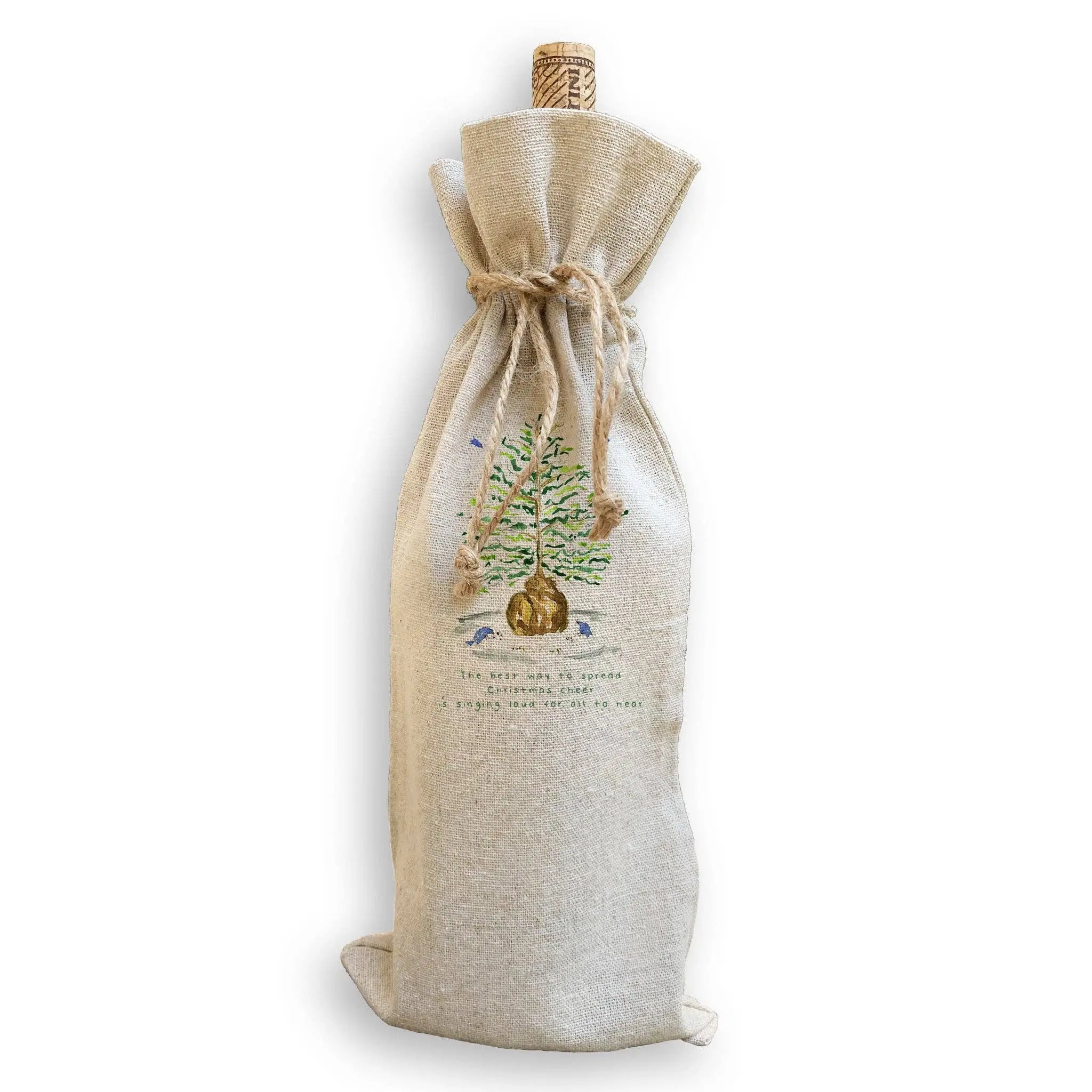 Christmas Tree with Birds Kitchen Towel - Festive Holiday Decor - French Graffiti