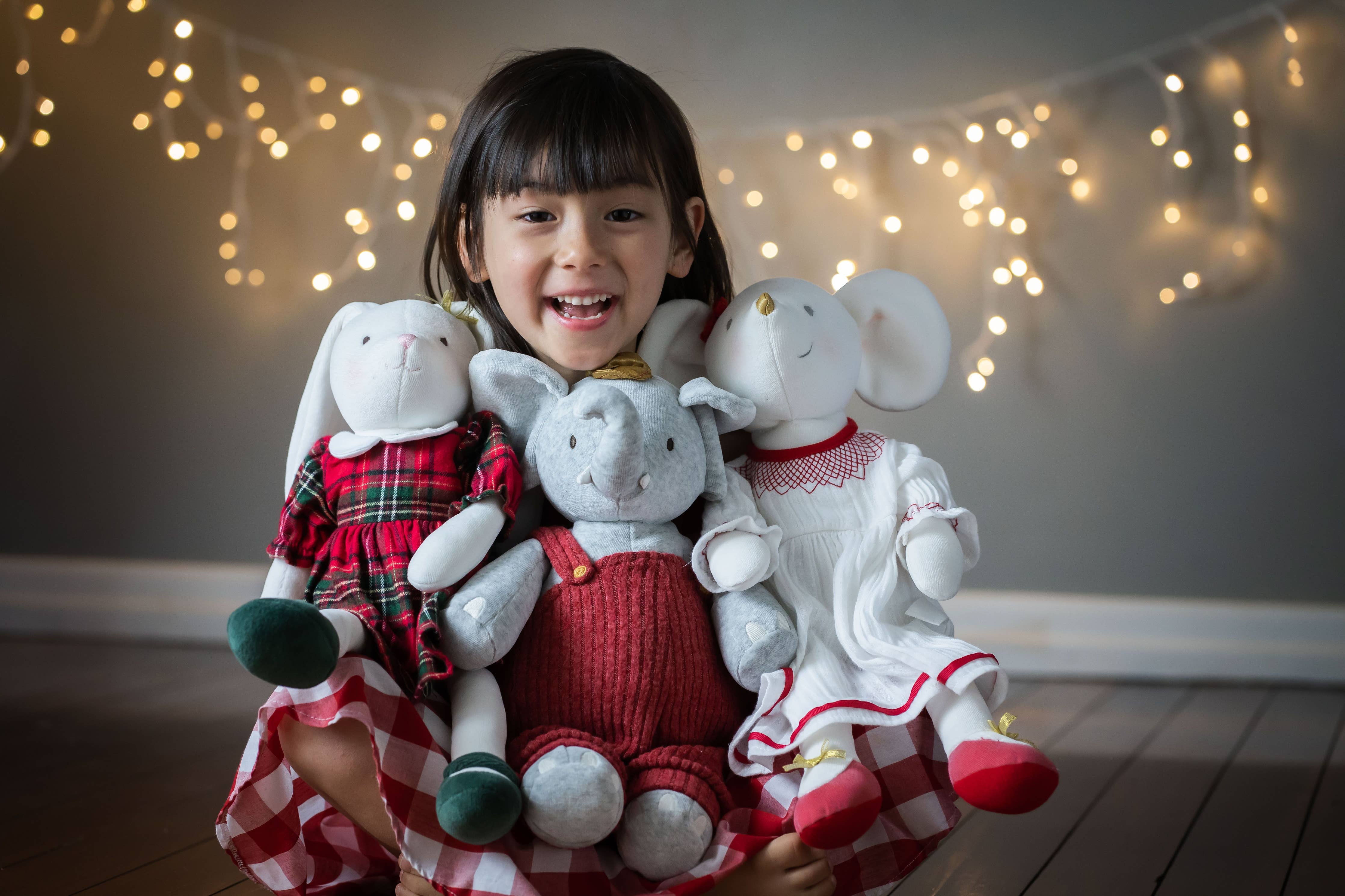 Havah the Bunny in Holiday Plaid Dress - Clearance