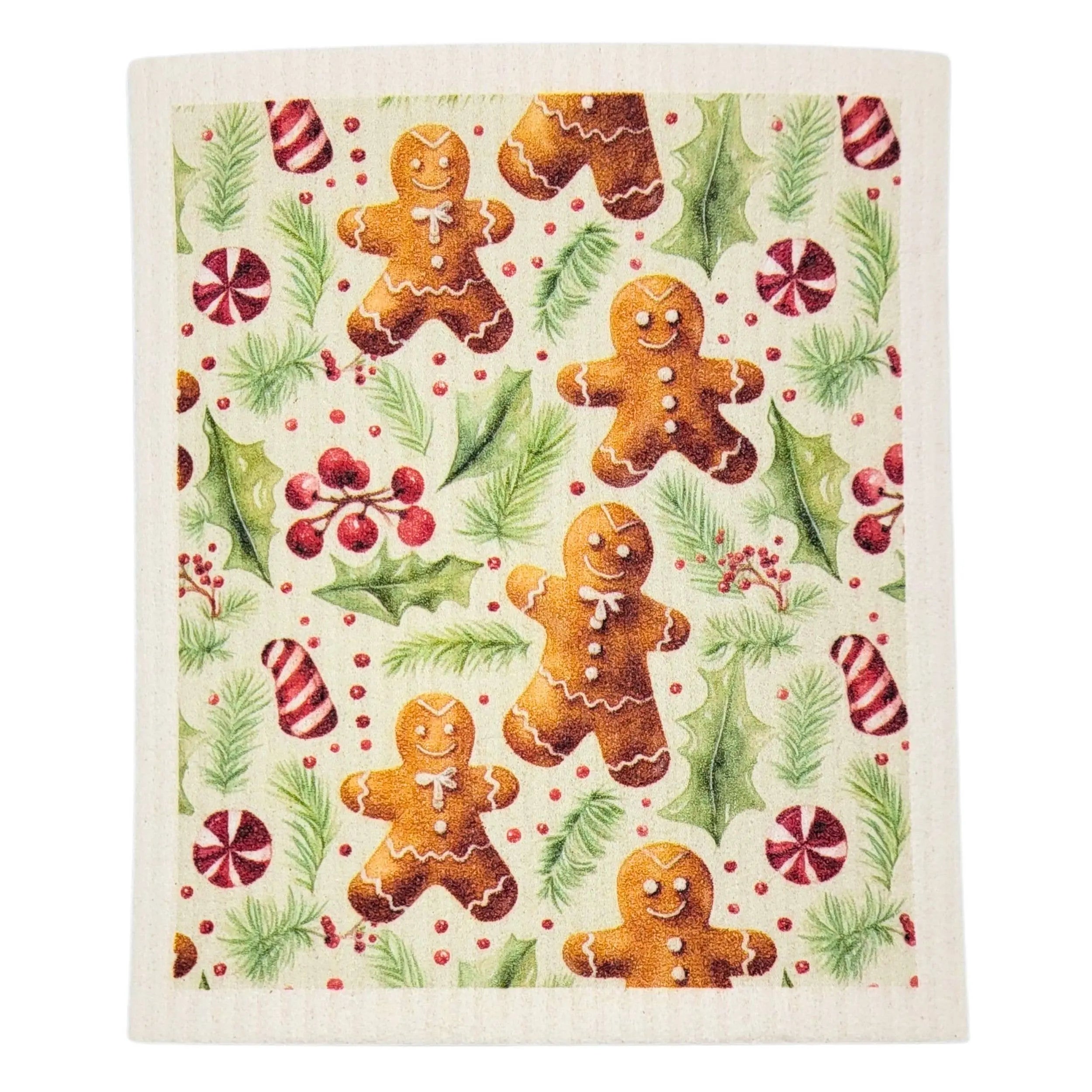 Driftless Studios - Gingerbread Cookie Swedish Dishcloths - Christmas Decor