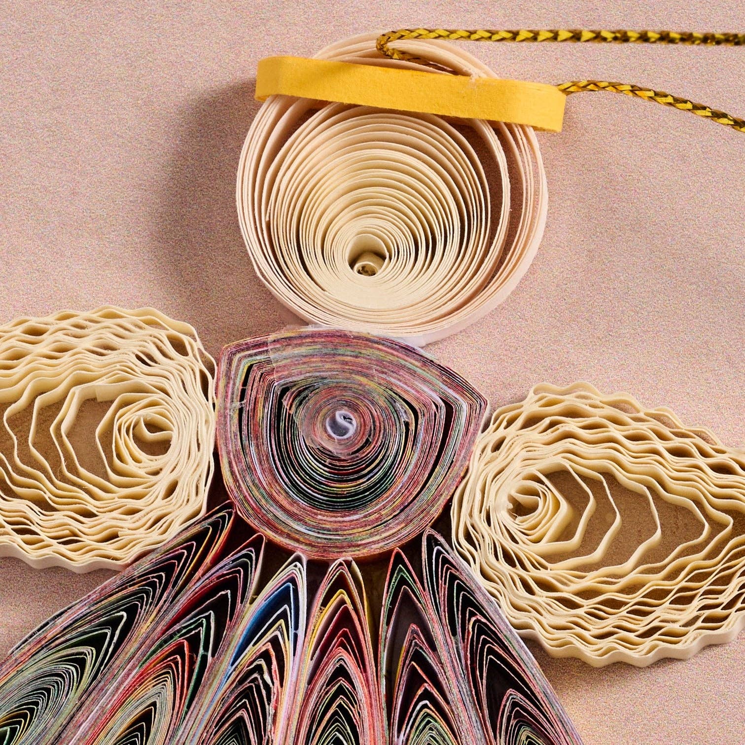 Ten Thousand Villages - Diu Quilled Angel Ornament - Multi