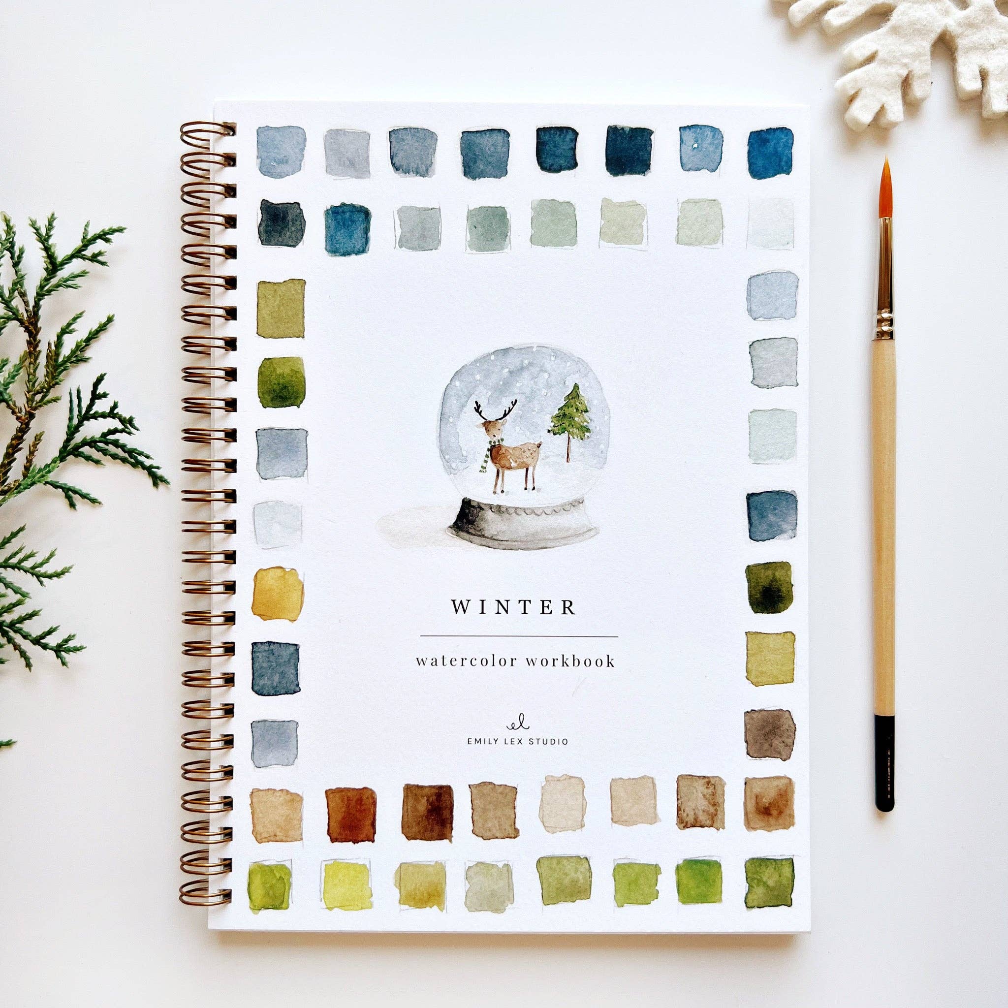 Winter Watercolor Workbook - 12 Beginner-Friendly Paintings - Emily Lex Studio