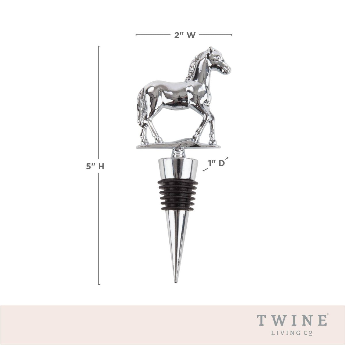 Twine - Chrome-Finished Pewter Kentucky Derby Racehorse Wine Stopper