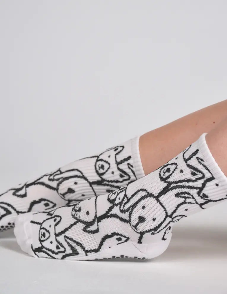 The Animal Love Grip Sock - Dog & Cat Print Non-Slip Socks