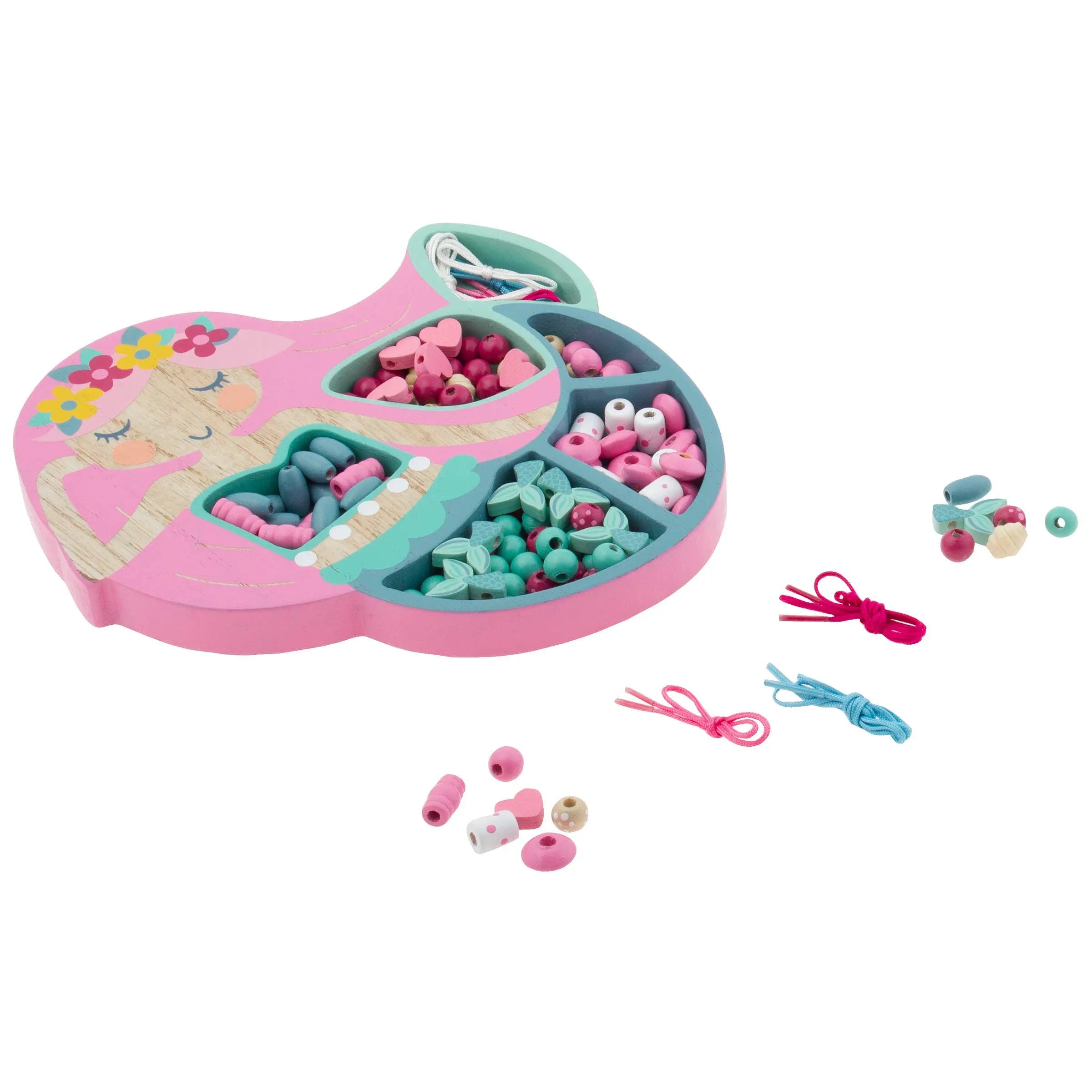 Bead Boutique Jewelry Making Kit - 125 Wooden Beads with Storage Box