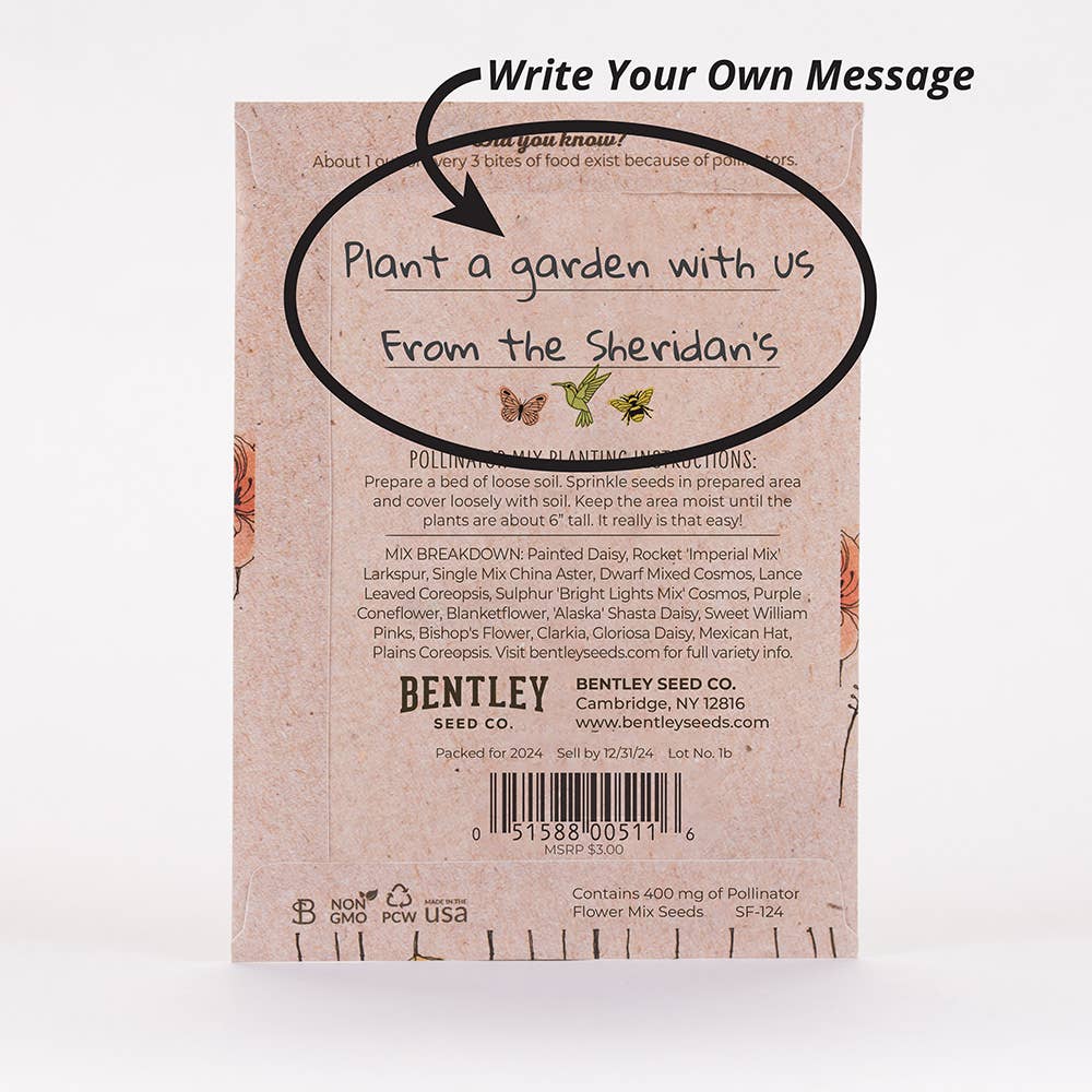 Bentley Seed Co. - Pollinator Butterfly - Wildflower Mix Seed Packets