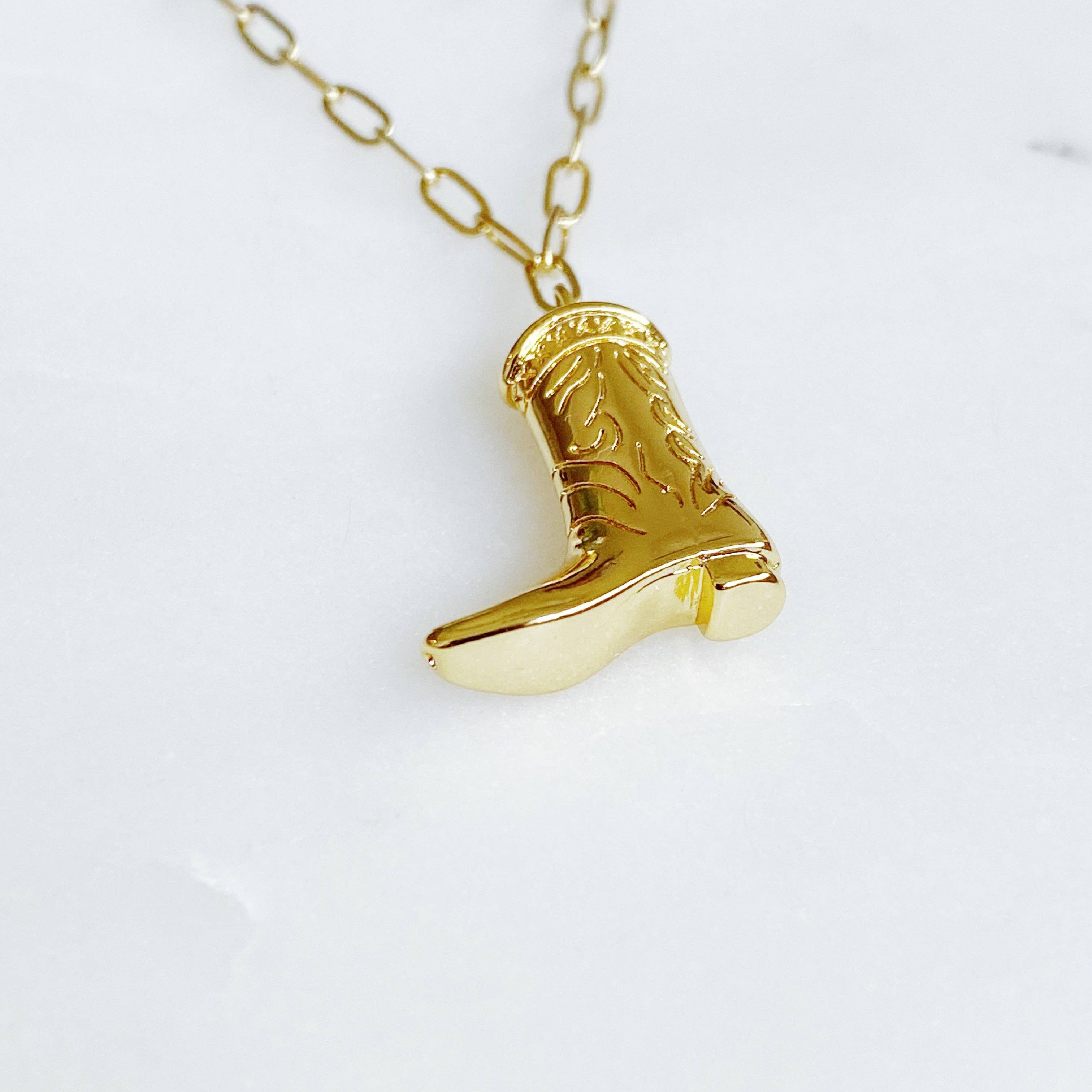 Ellison+Young - Golden Cowgirl Boot Necklace